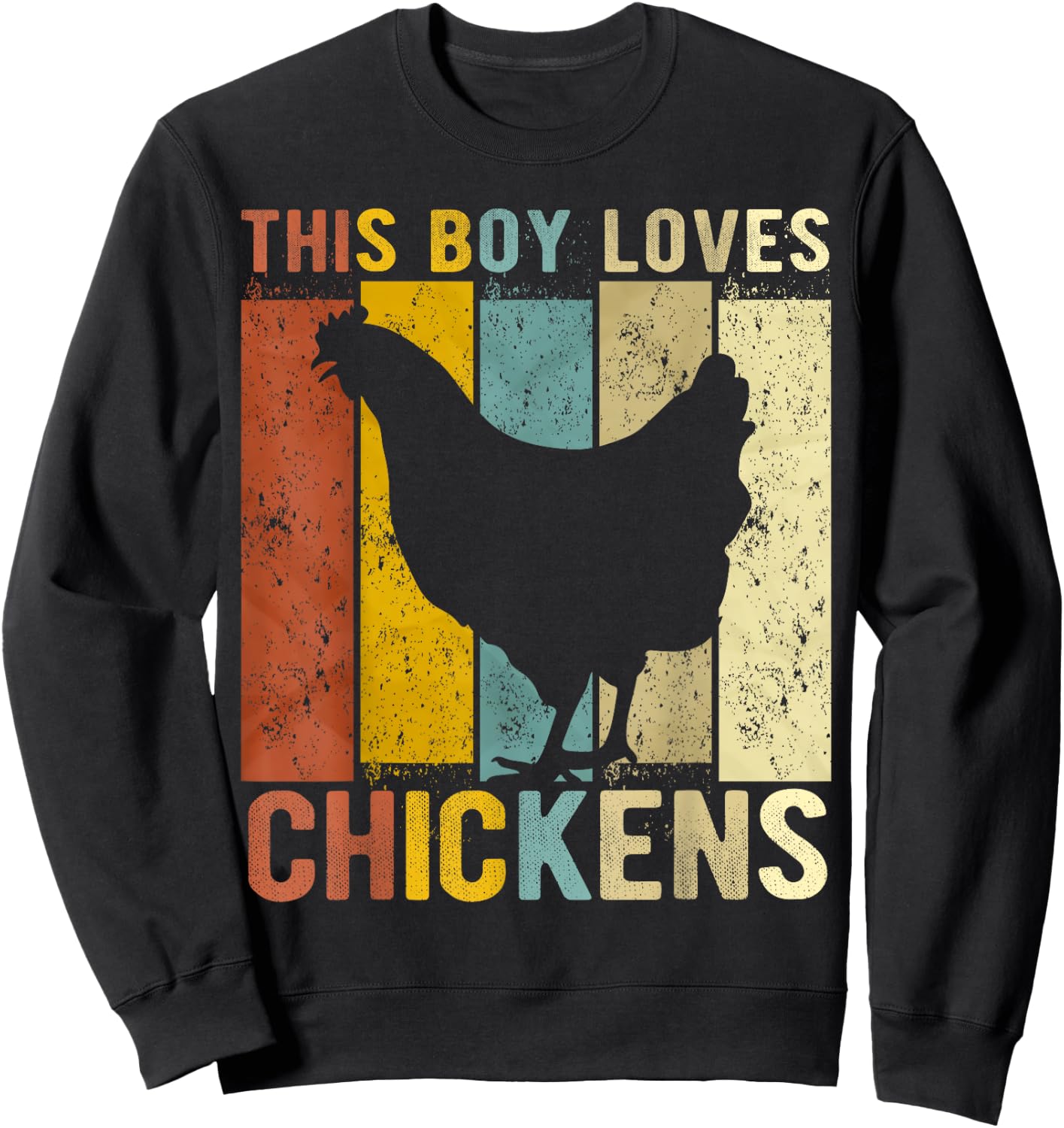 This Boy Loves Chickens Boys Chicken Sweatshirt - Sweatshirt | Black