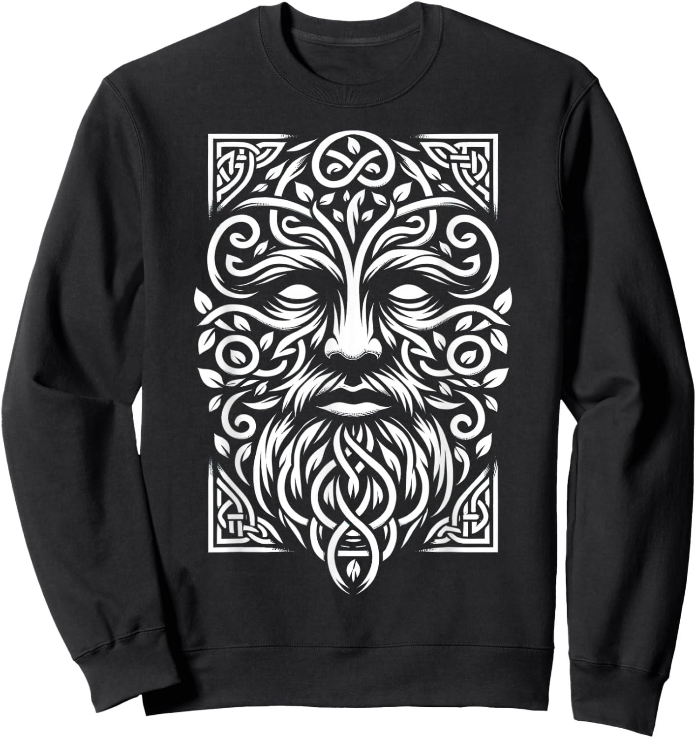 Jack Of The Woods Traditional Pagan Celtic Greenman Sweatshirt - Sweatshirt | Black