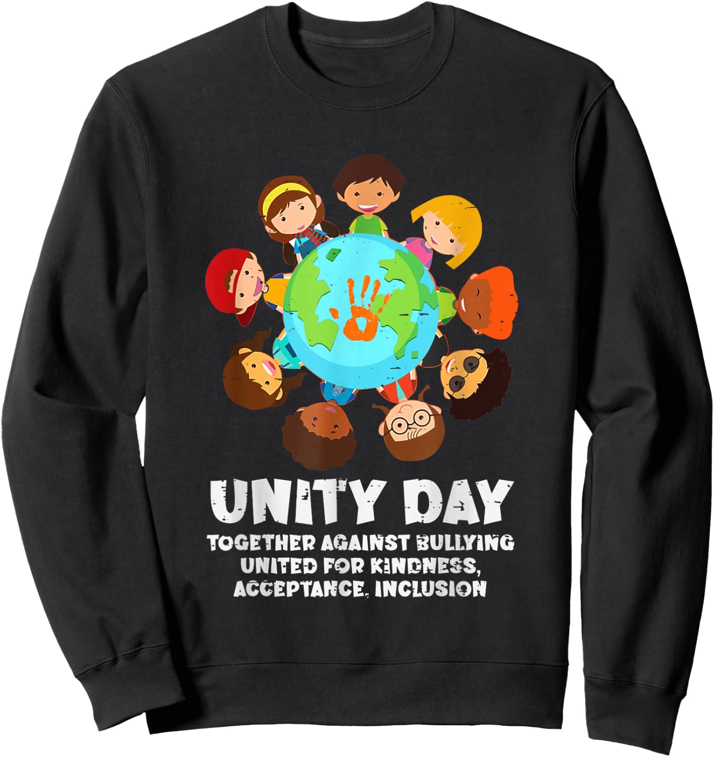 Together Against Bullying Orange Anti Bullying Unity Day Kid Sweatshirt - Sweatshirt | Black