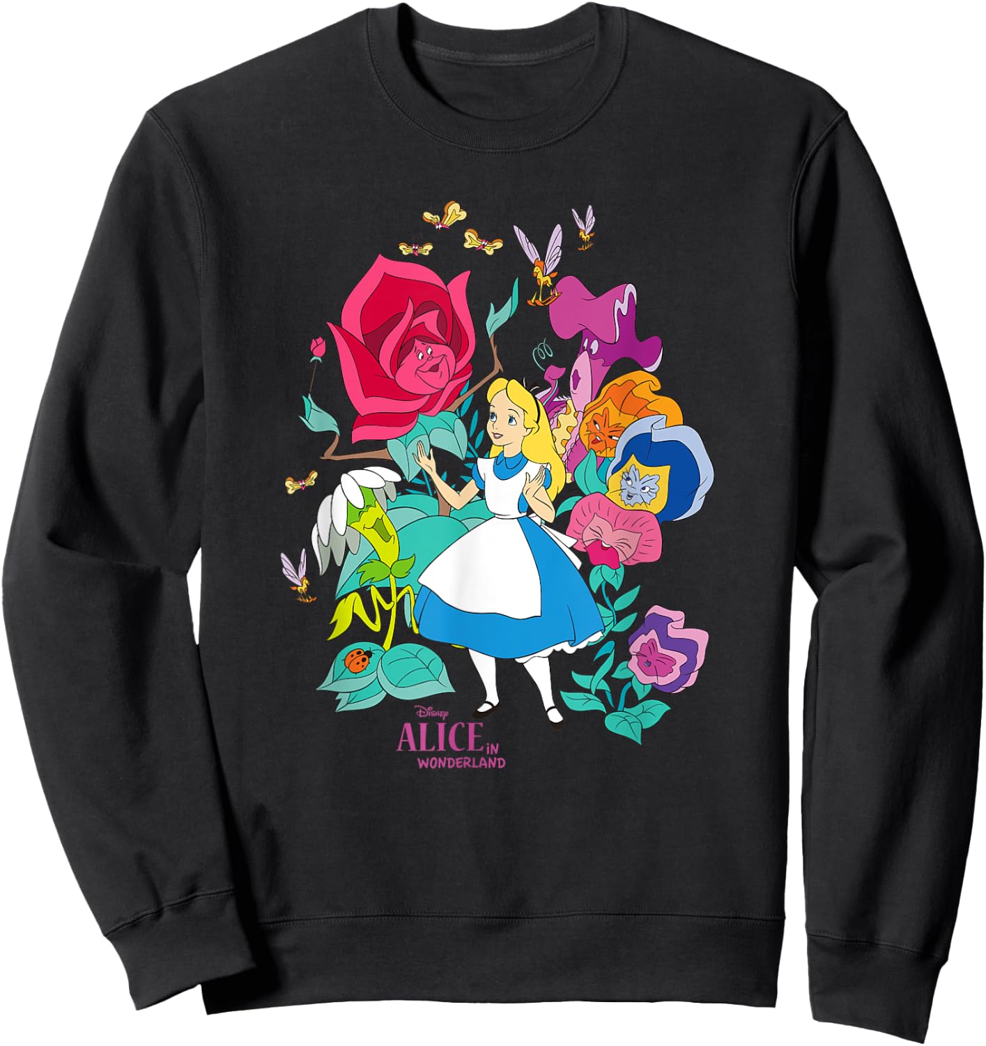 Disney Alice in Wonderland Wildflower Forest Sweatshirt - Sweatshirt | Black