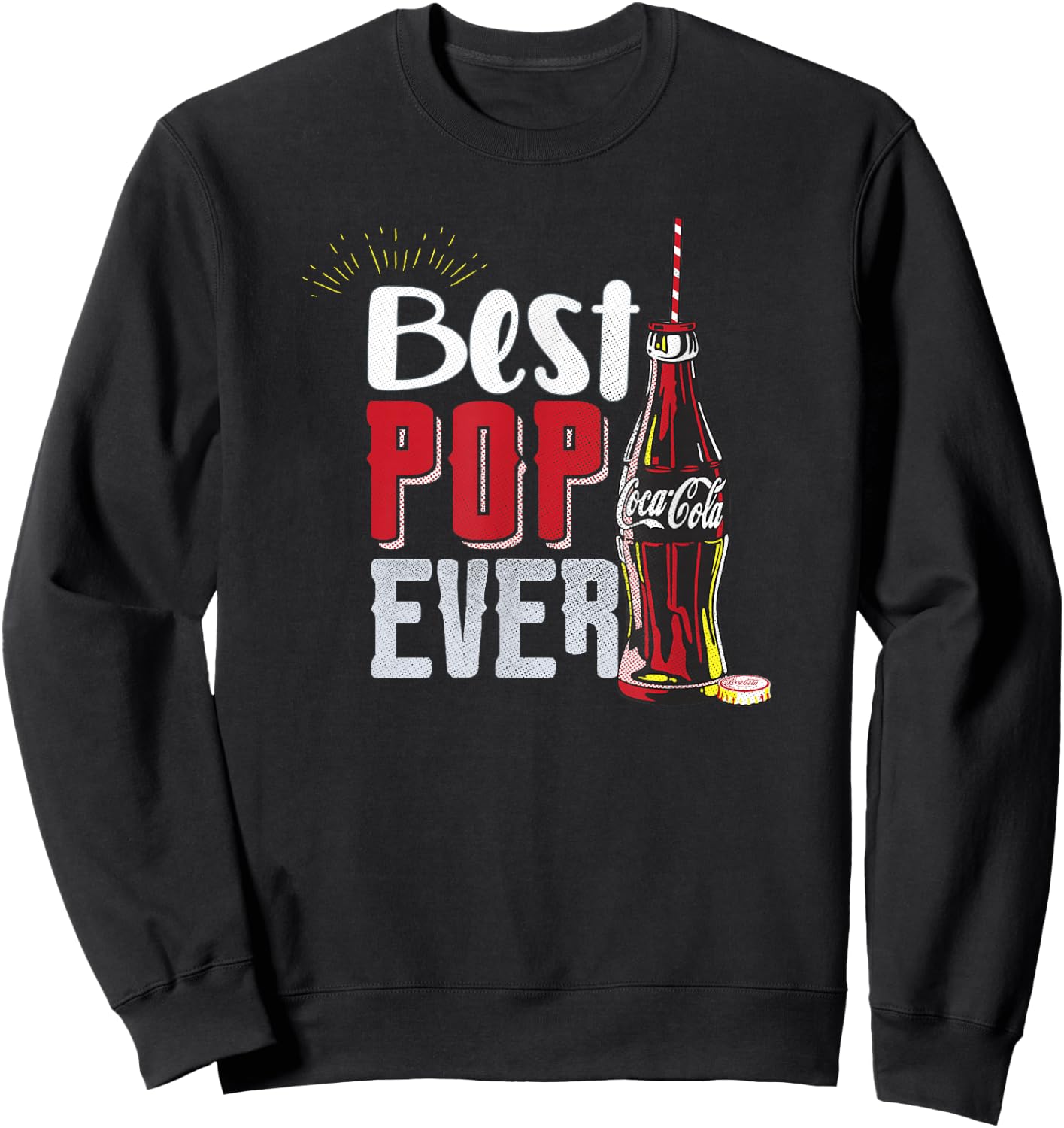 Coca-Cola Father's Day Best Pop Ever Coke Bottle and Straw Sweatshirt - Sweatshirt | Black