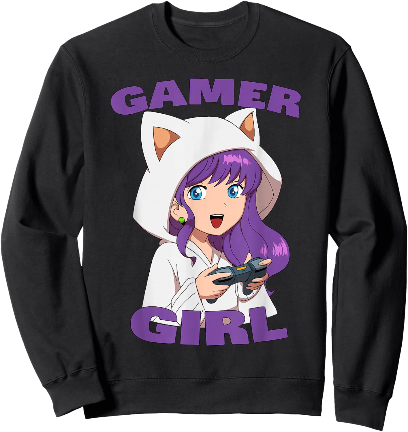 Pretees Gamer Girl Video Games Gaming Sweatshirt - Sweatshirt | Black