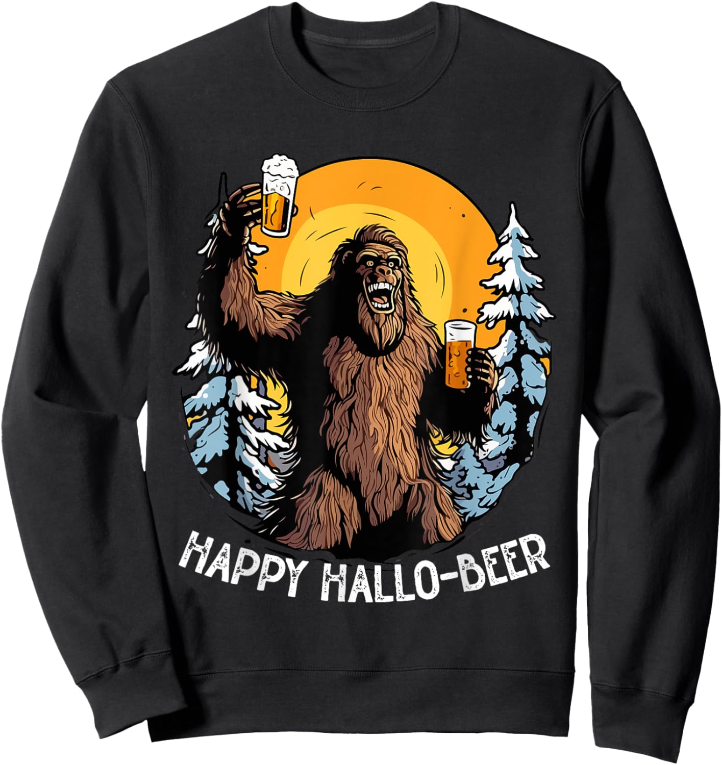 Bigfoot Halloween Costume Sasquatch Beer Trick Or Treat Sweatshirt - Sweatshirt | Black