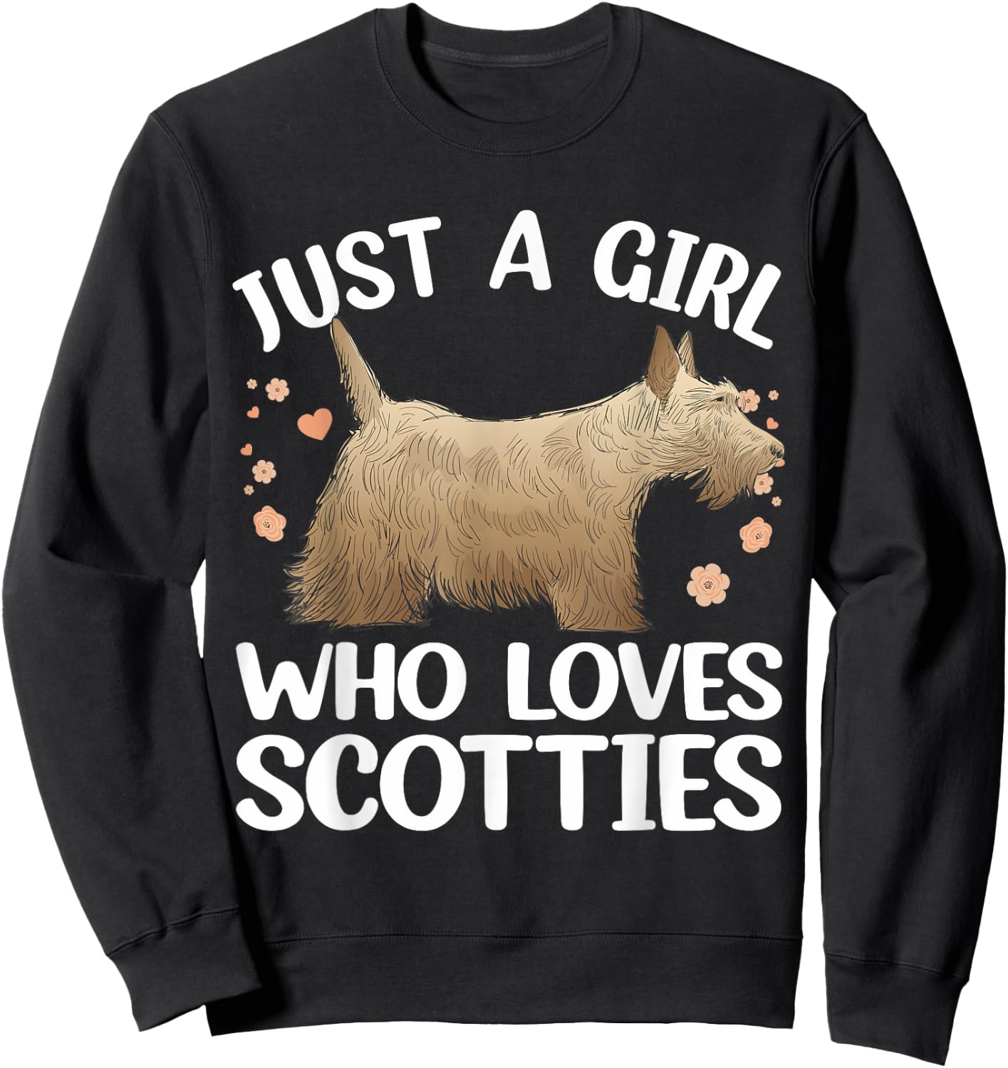 Funny Scottish Terrier Art For Girls Women Scottie Dog Lover Sweatshirt - Sweatshirt | Black