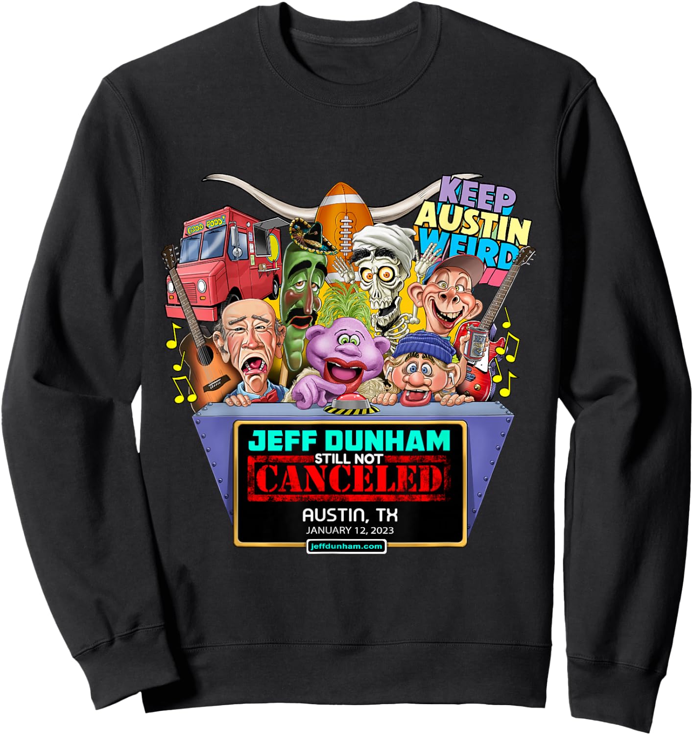 Jeff Dunham Austin, TX (2023) Sweatshirt - Sweatshirt | Black