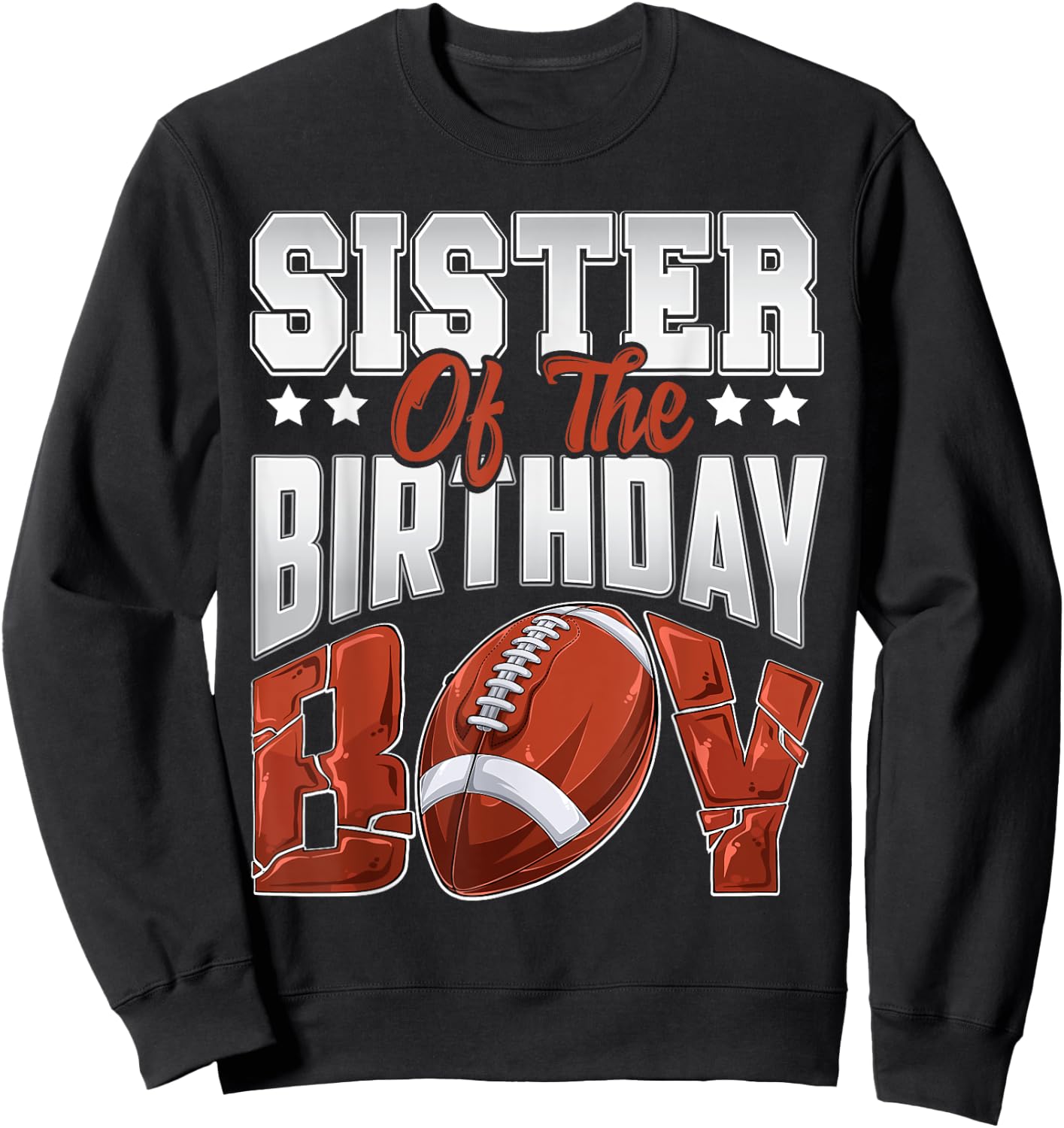 Sister Football birthday Boy Family Baller b-day Party Sweatshirt - Sweatshirt | Black