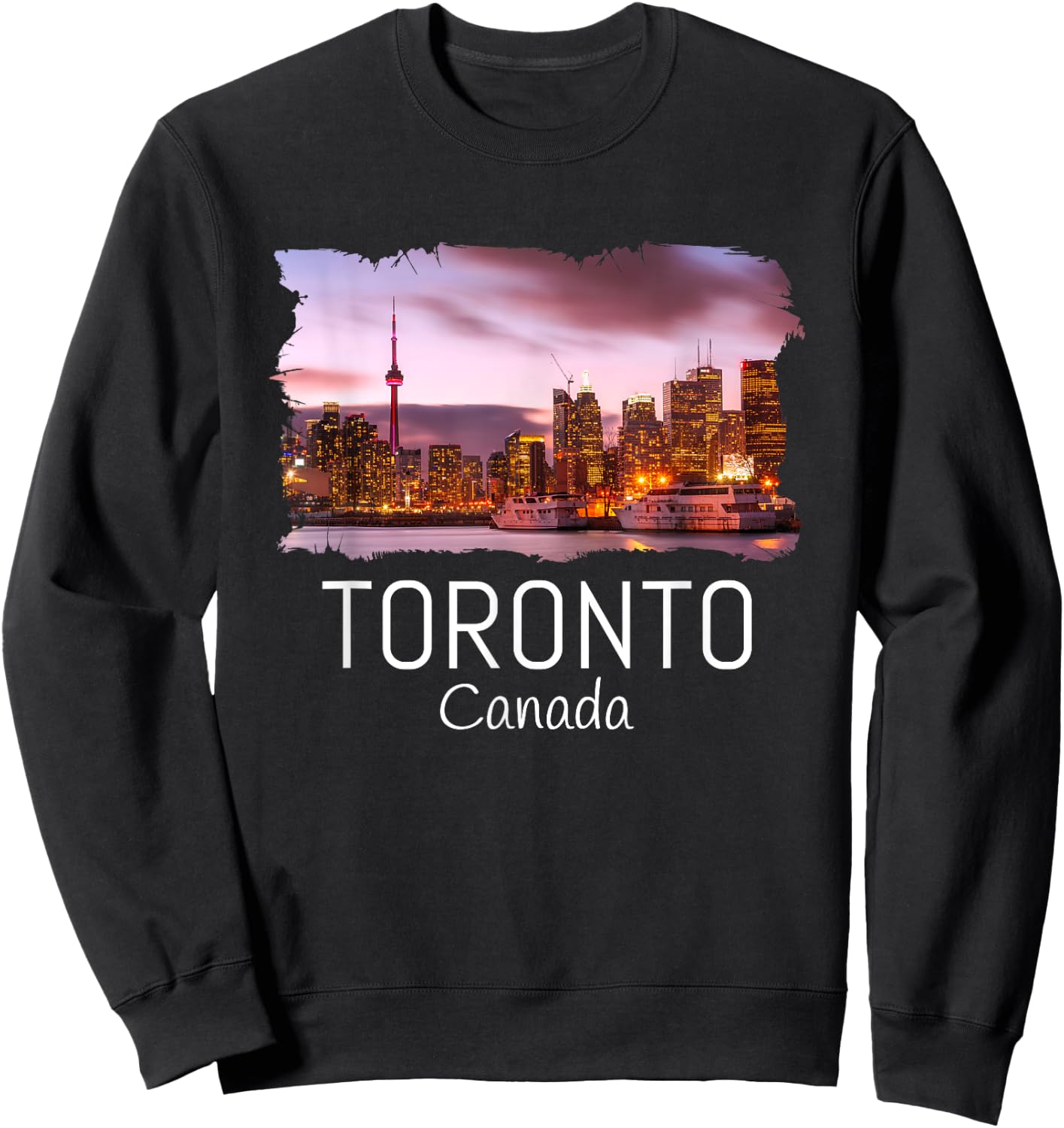 Toronto Skyline CN Tower Travel Souvenir Gift Toronto Canada Sweatshirt - Sweatshirt | Black