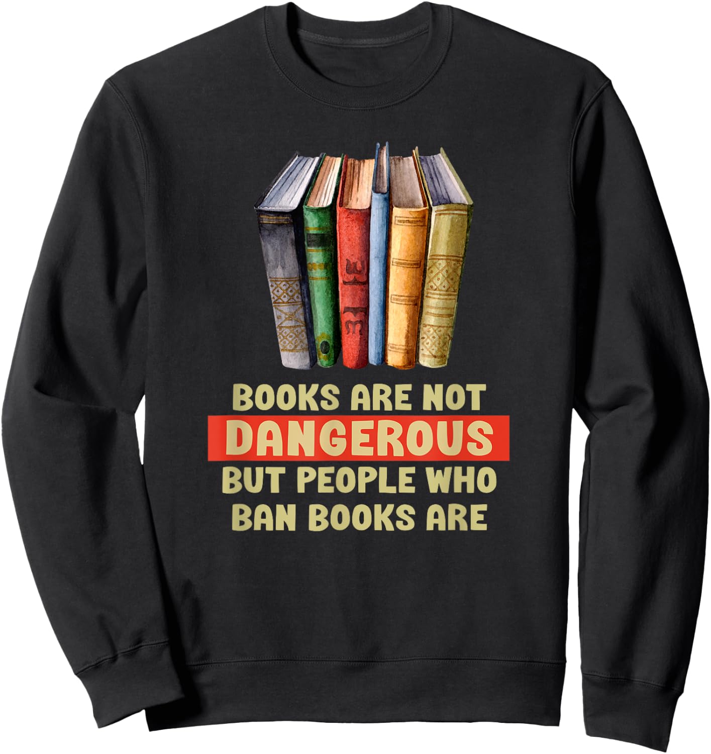 reading is for life, librarian life Anti Book Banning Black Cotton Polyester , -Adults, Small, Short Sleeve Sweatshirt - Sweatshirt | Black