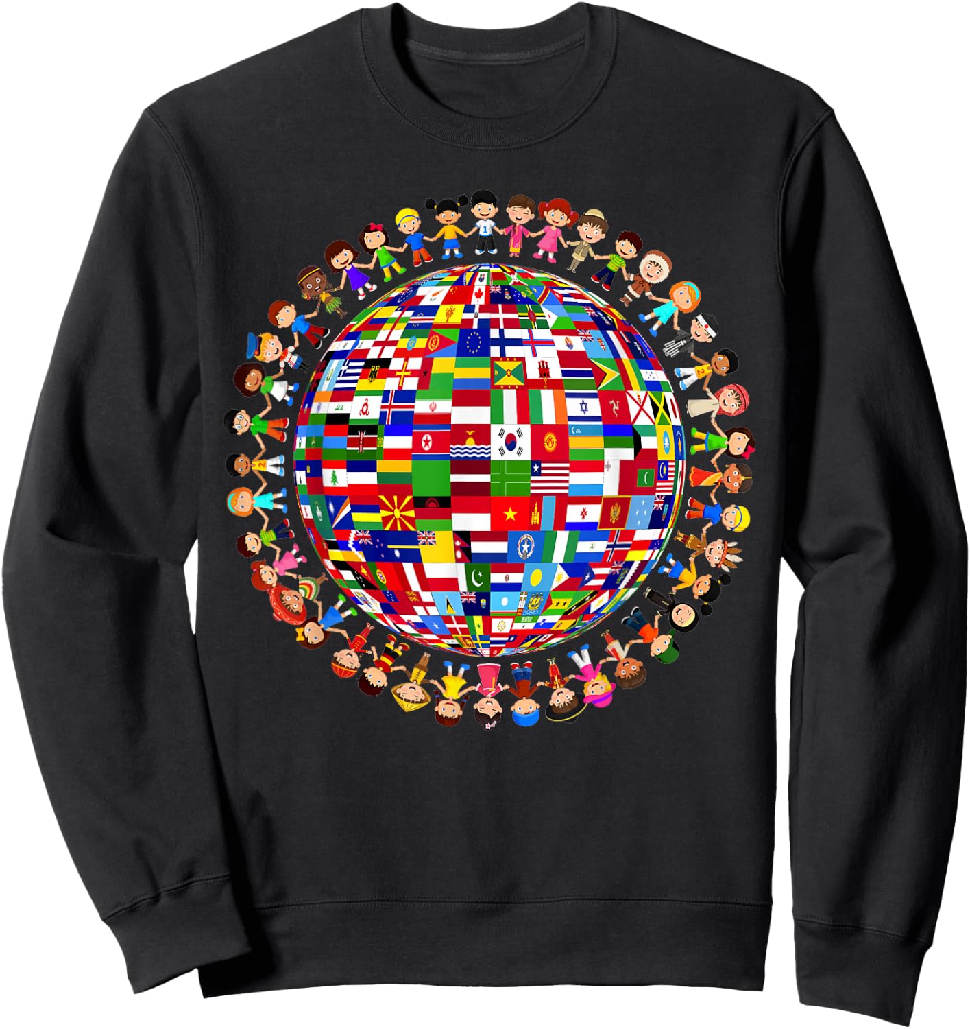 National Flags Circle World Peace International Day Of Peace Sweatshirt - Sweatshirt | Black