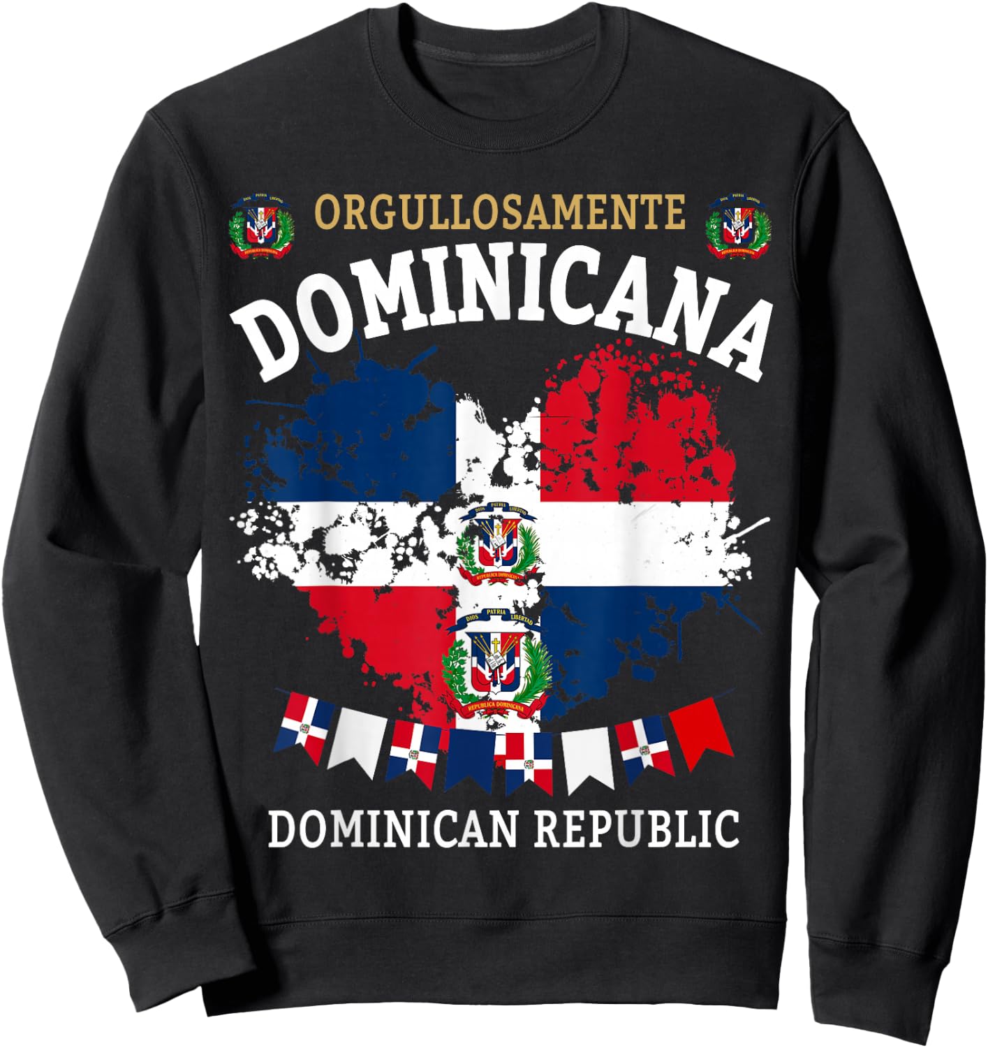 Republica Dominicana & Hispanic Dominican Flag Sweatshirt - Sweatshirt | Black