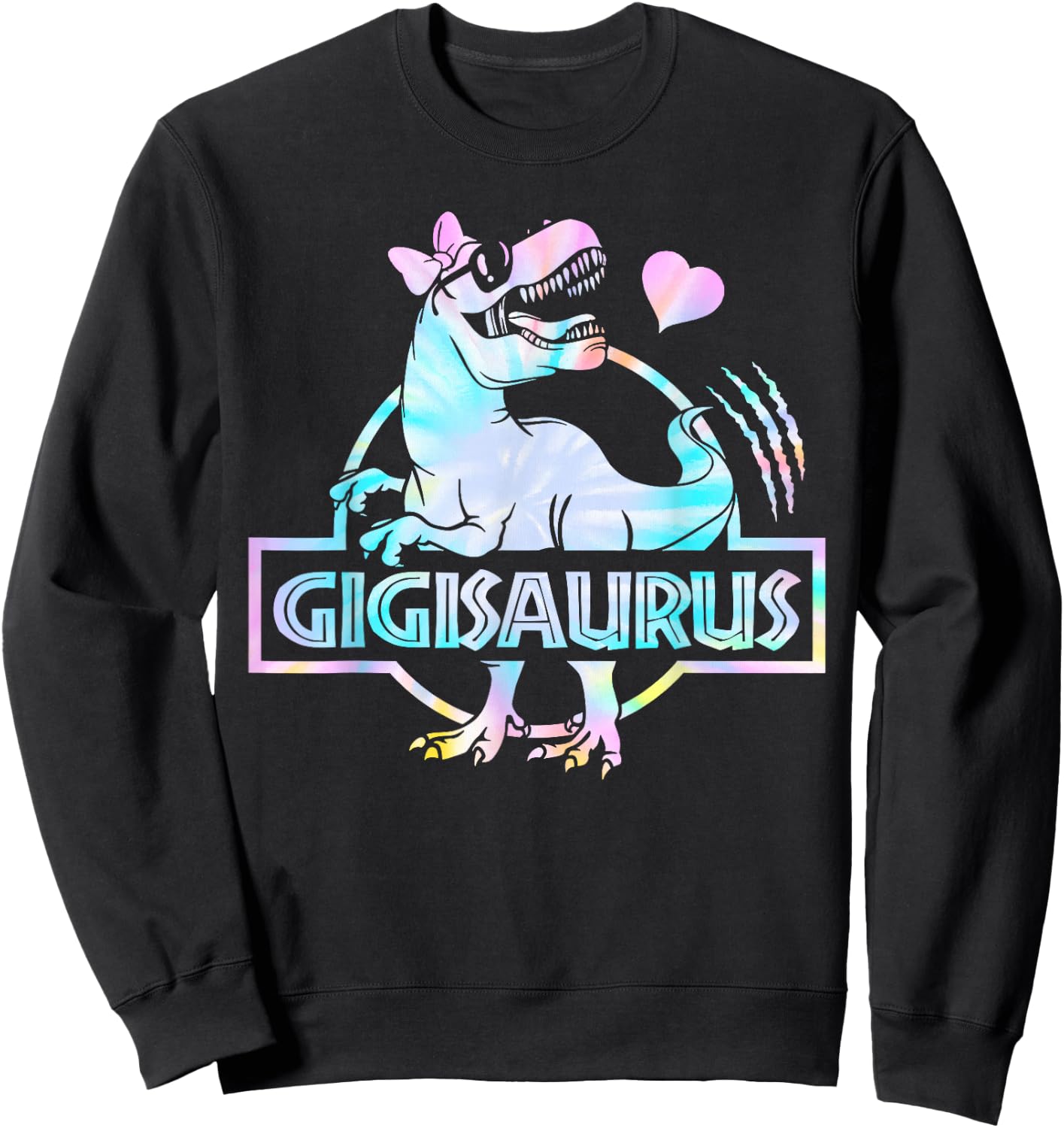 Gigisaurus T Rex Dinosaur Gigi Saurus Family Matching Women Sweatshirt - Sweatshirt | Black