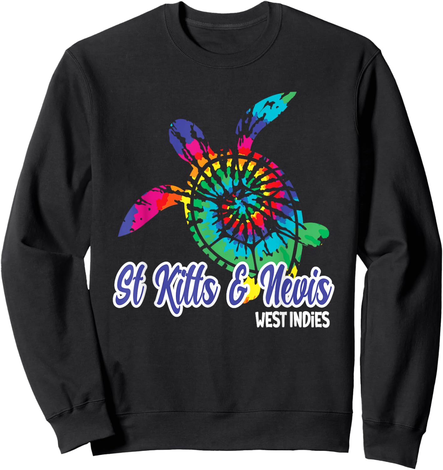 St Kitts and Nevis Souvenirs Tie Dye Save Sea Turtle Sweatshirt - Sweatshirt | Black