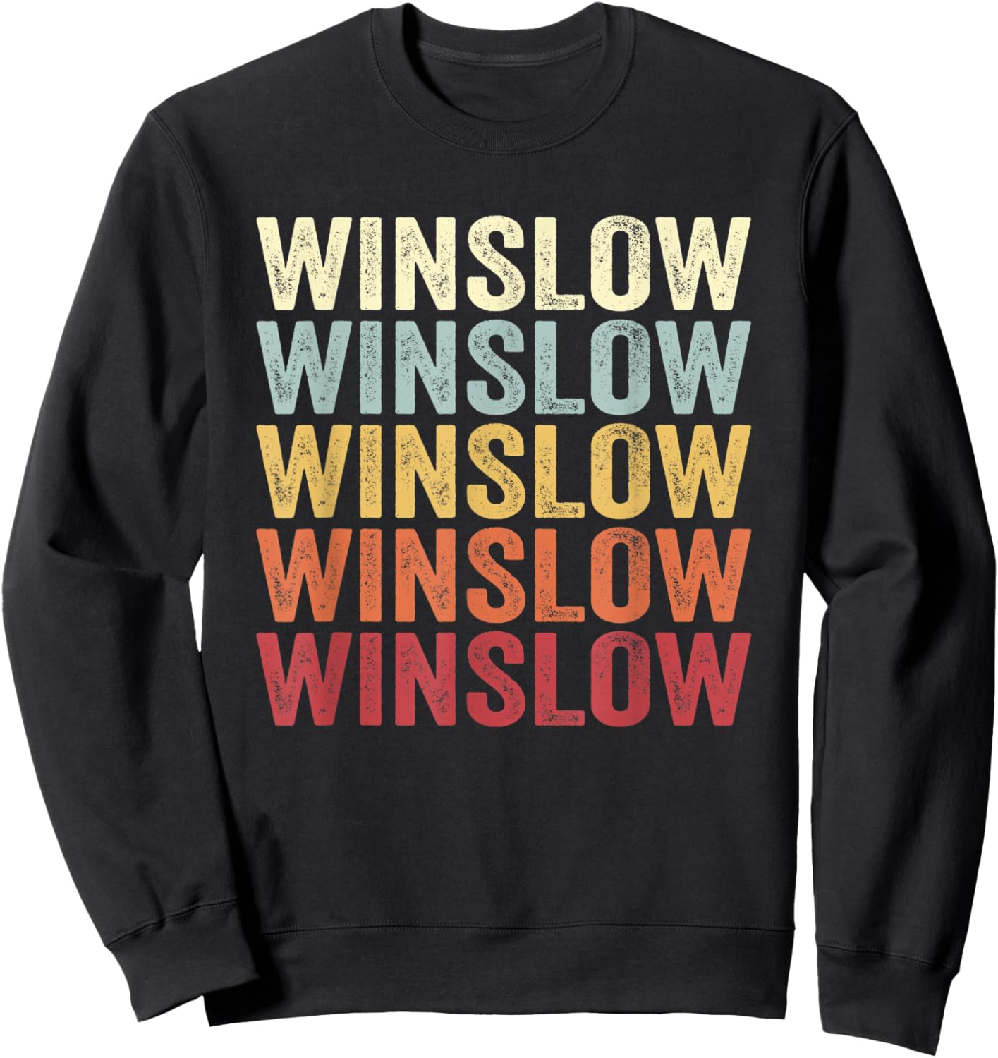Winslow Arizona Winslow AZ Retro Vintage Text Sweatshirt - Sweatshirt | Black