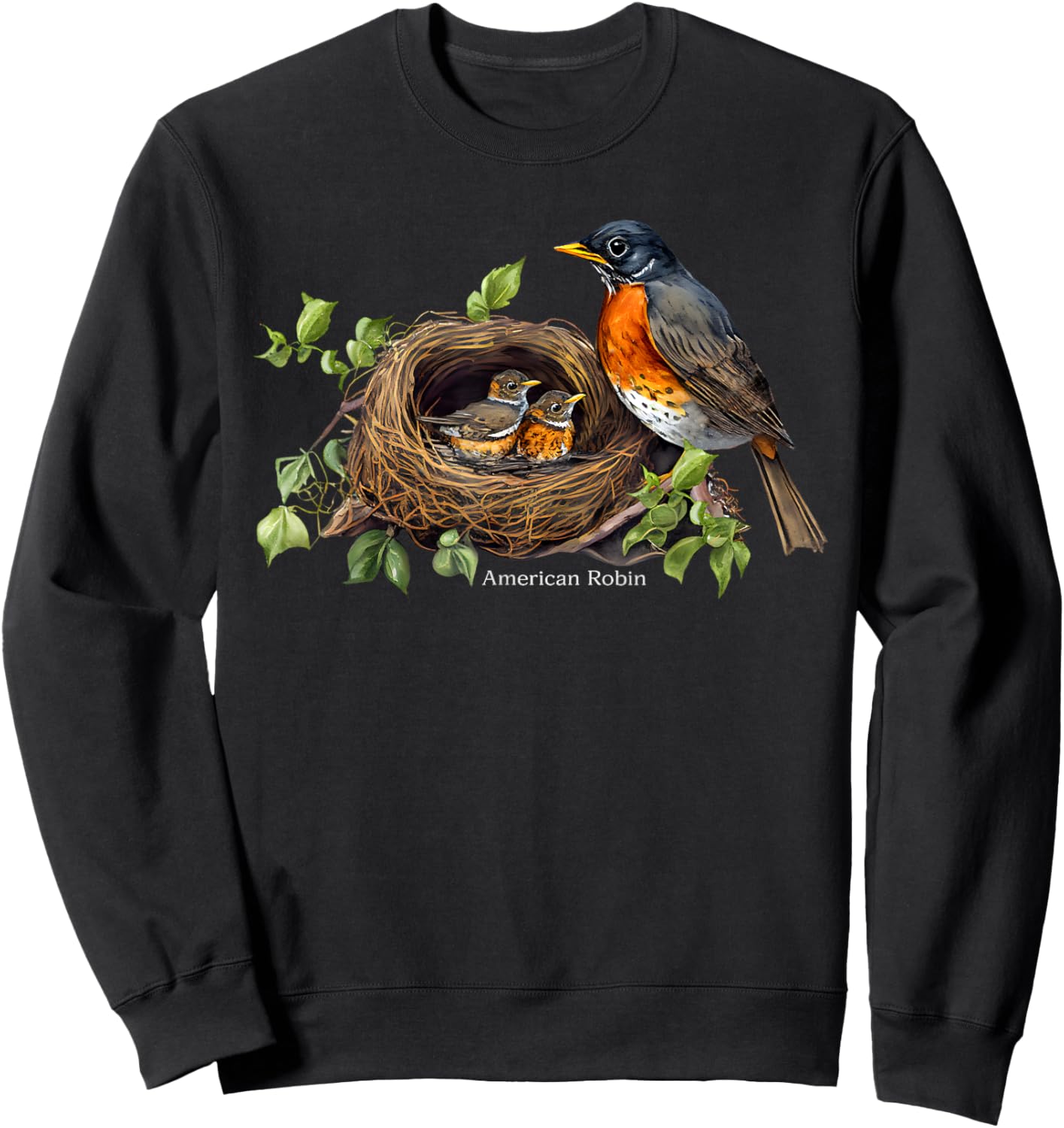 Backyard Bird Watching Watchers American Robin Birder Sweatshirt - Sweatshirt | Black