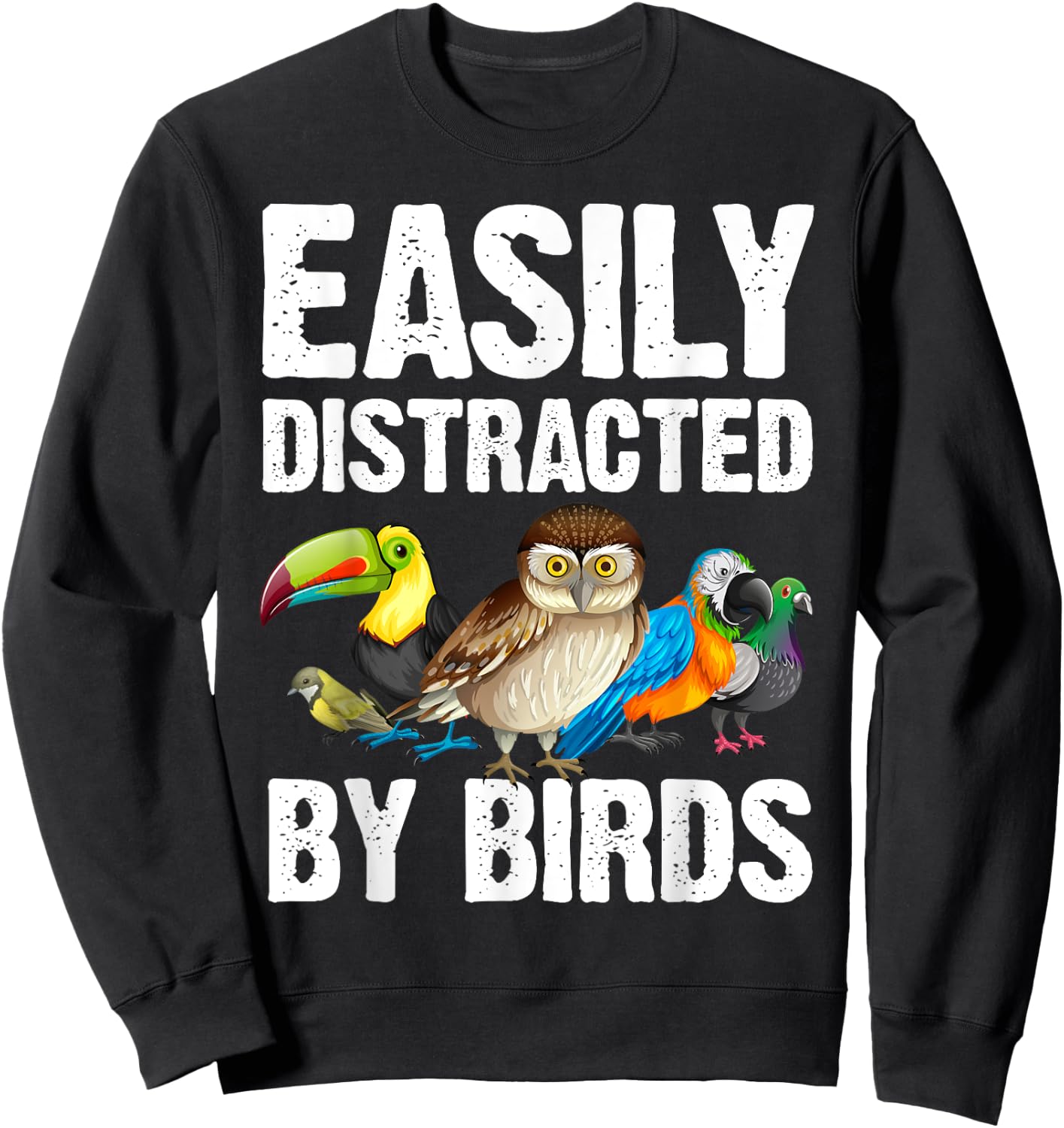 Funny Bird Lover Art Women Ornithology Bird Watcher Sweatshirt - Sweatshirt | Black