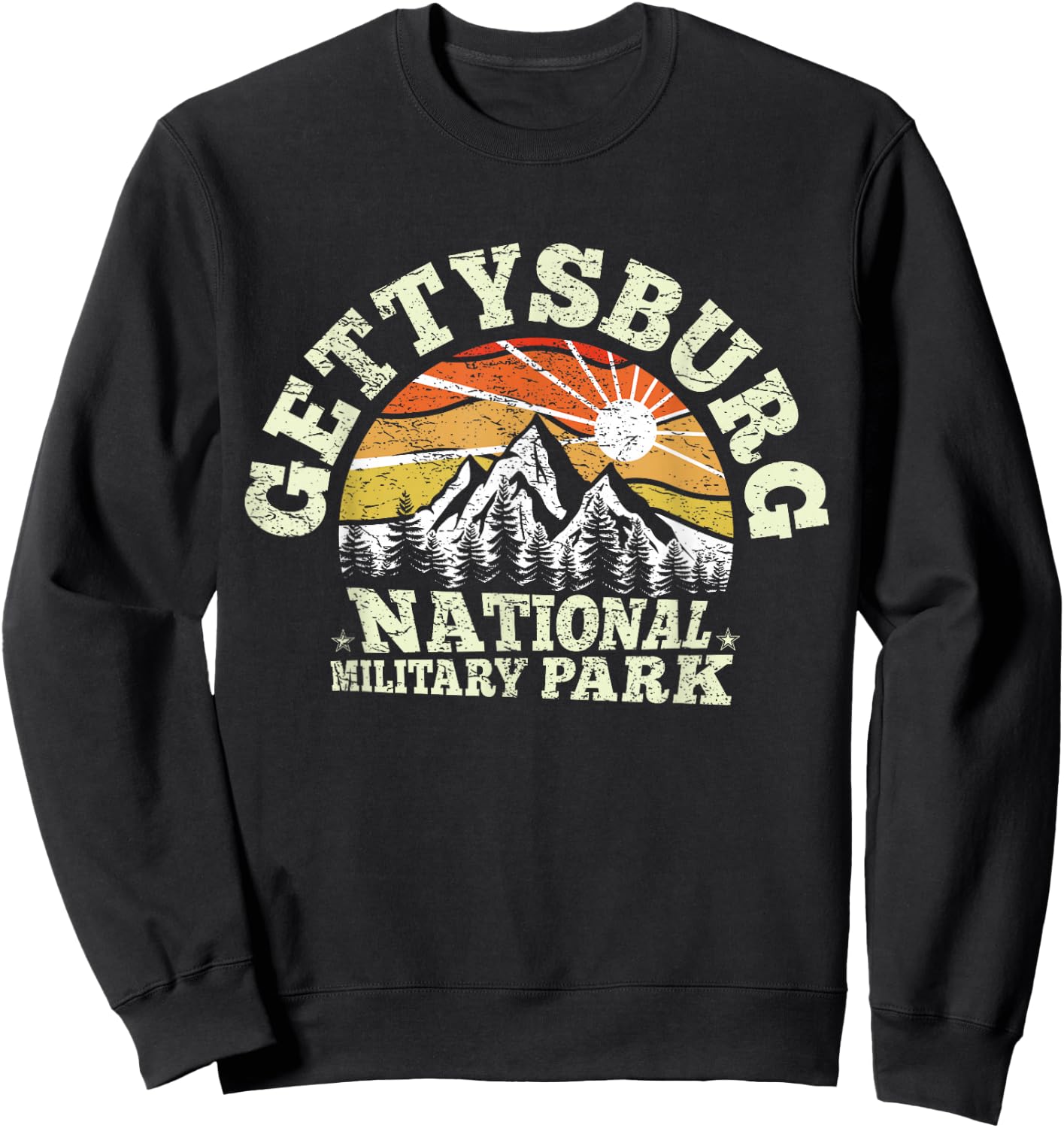 Retro US Baltimore 1895 Gettysburg National Military Park Sweatshirt - Sweatshirt | Black