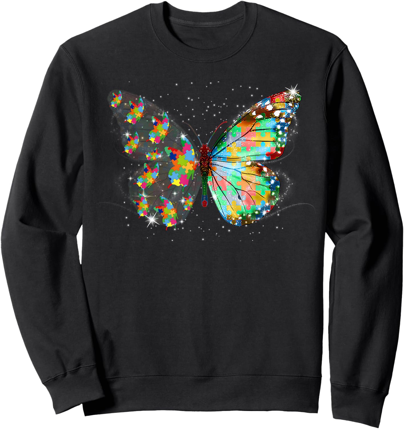Autism Awareness Kindness Butterfly Peace Lover Men Women Sweatshirt - Sweatshirt | Black