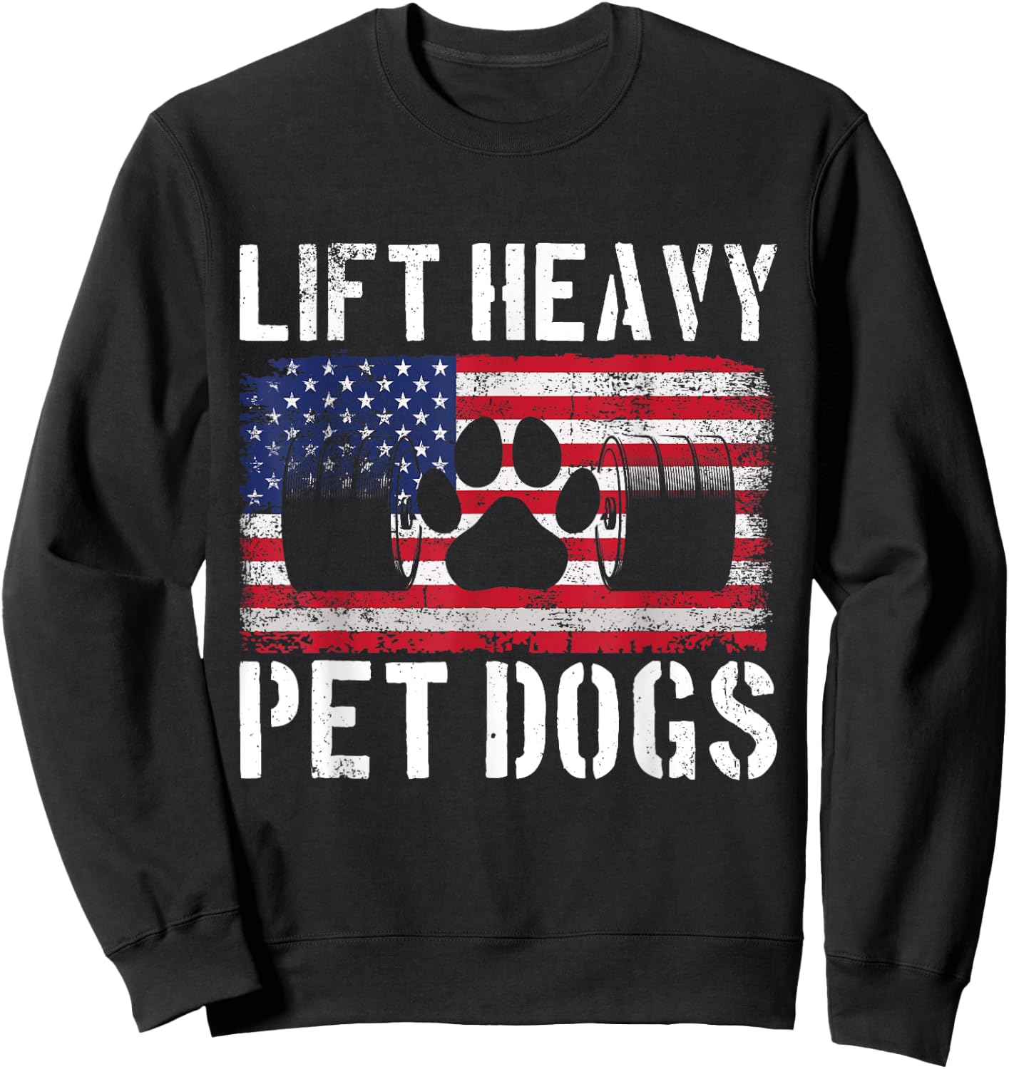 Lift Heavy Pet Dogs Weightlifting Funny Gym Workout Pet Sweatshirt - Sweatshirt | Black
