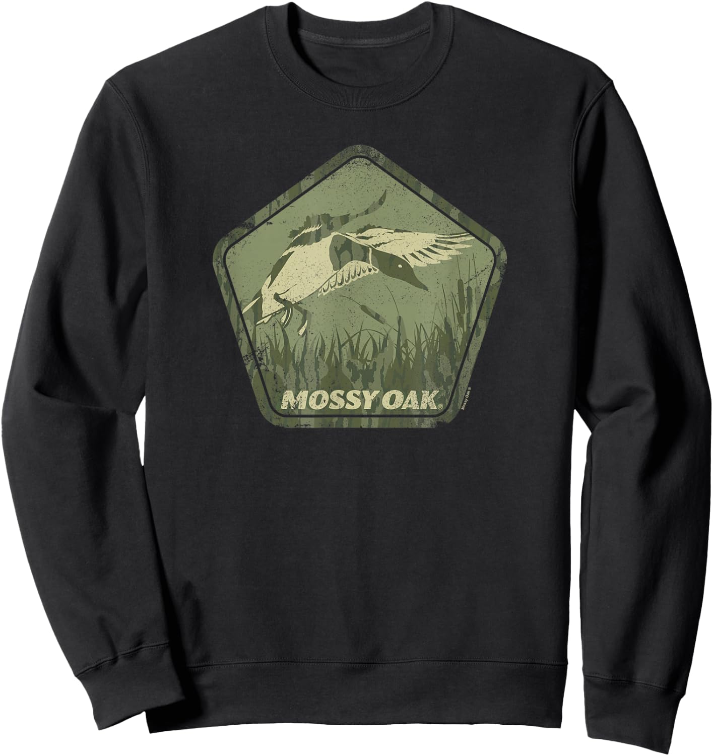 Mossy Oak Hunting Vintage Duck Target Logo Sweatshirt - Sweatshirt | Black