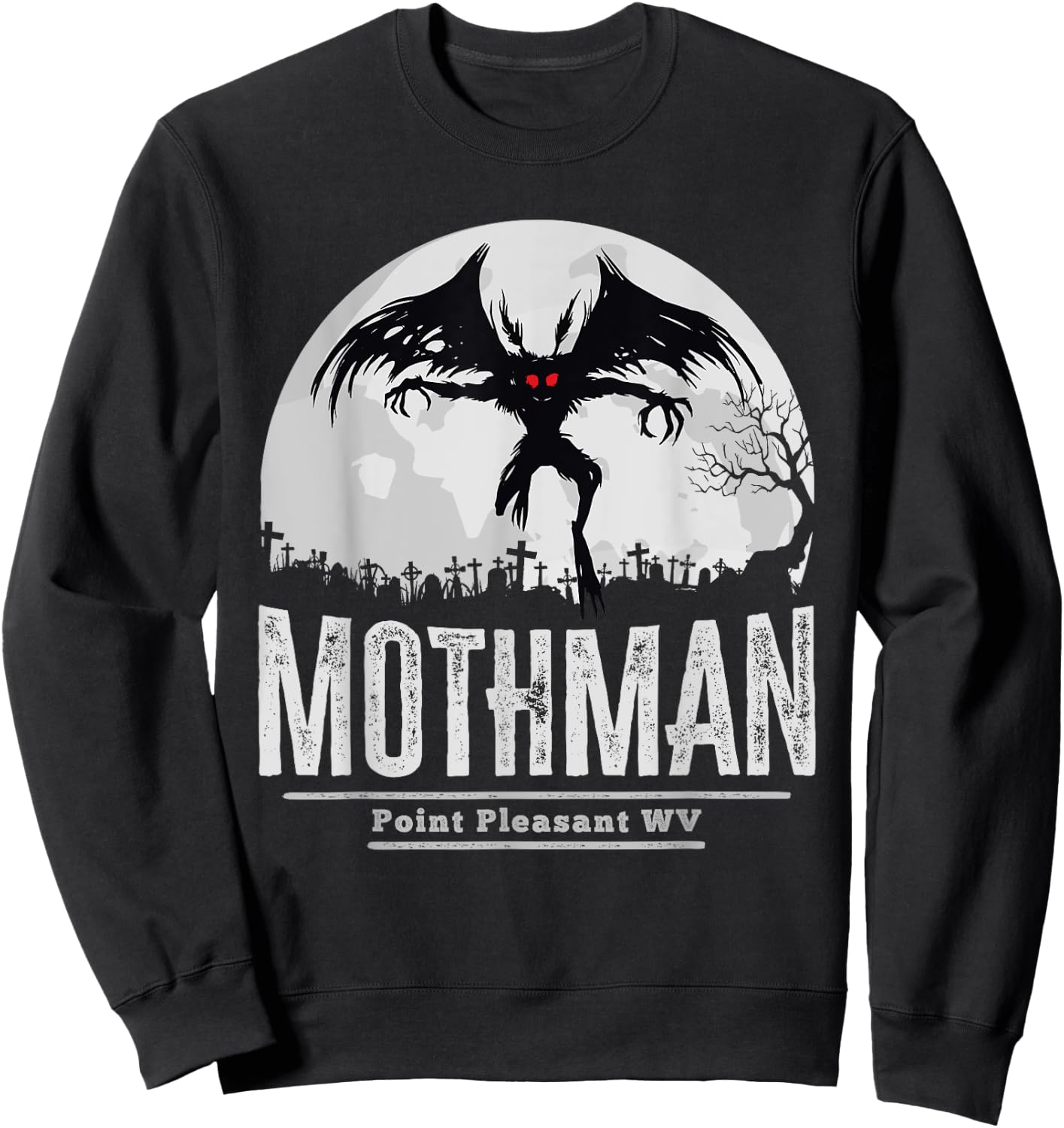 Mothman Cryptid Point Pleasant cryptozoology Halloween Sweatshirt - Sweatshirt | Black
