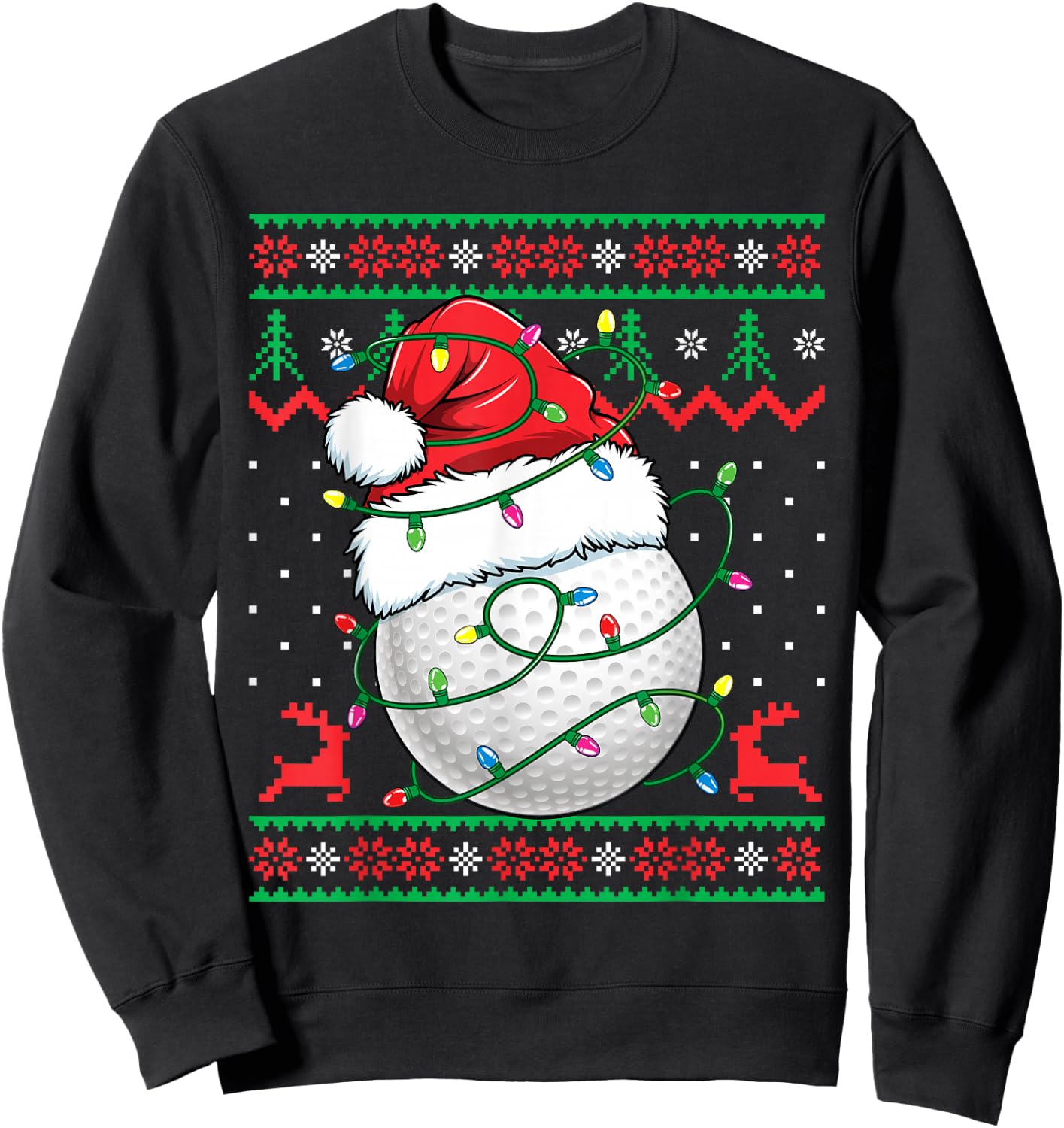 Funny Golf Ugly Christmas Sweater Golfing Sweatshirt - Sweatshirt | Black
