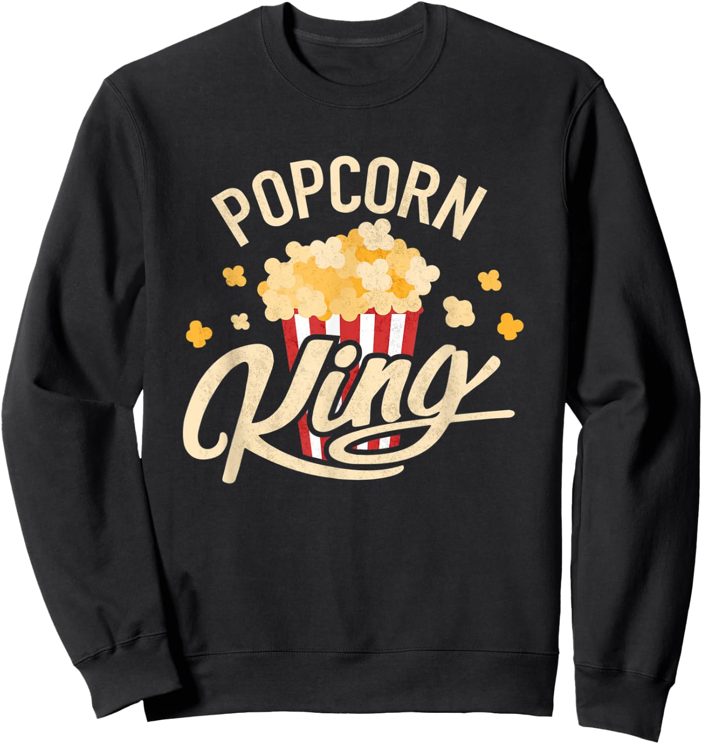 Funny Popcorn King Cute Snack Cinema Men Boys Kids Costume Sweatshirt - Sweatshirt | Black