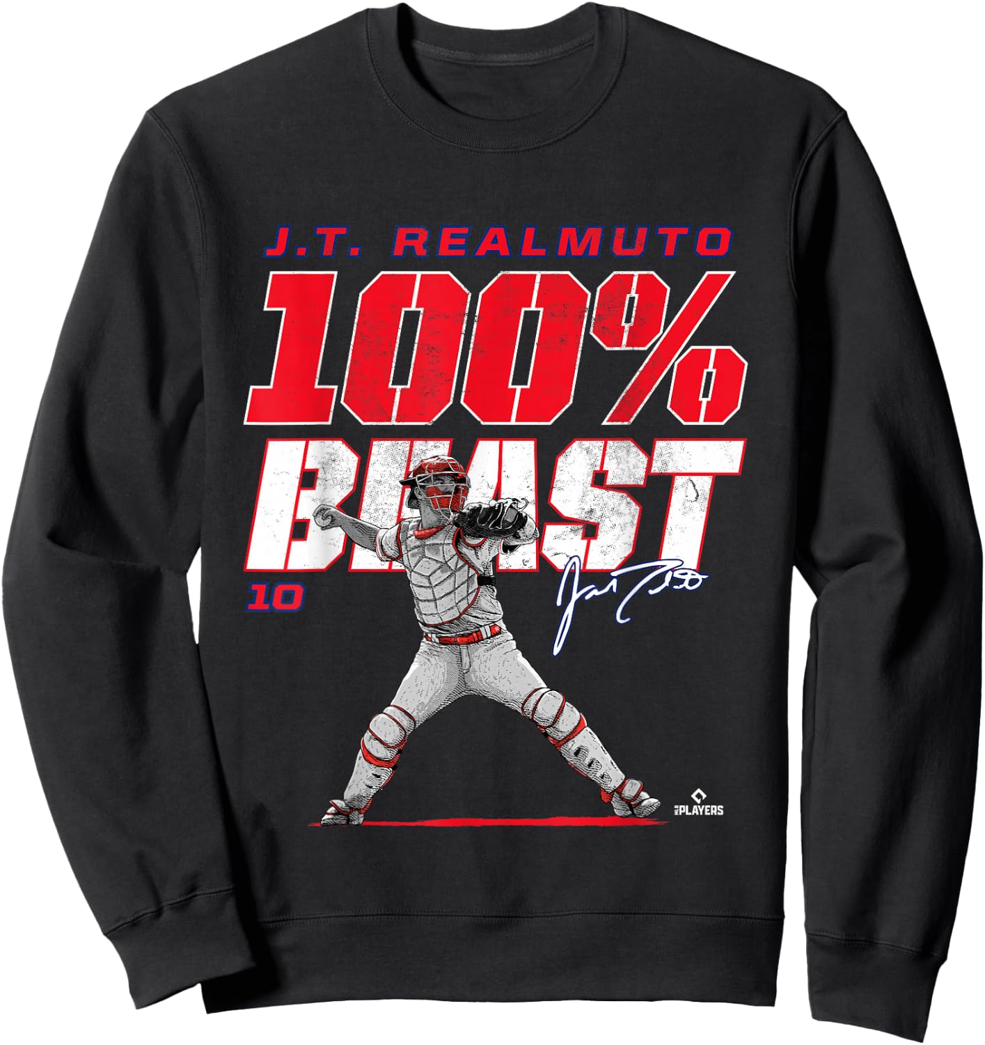 100% Beast JT Realmuto Philadelphia MLBPA Sweatshirt - Sweatshirt | Black