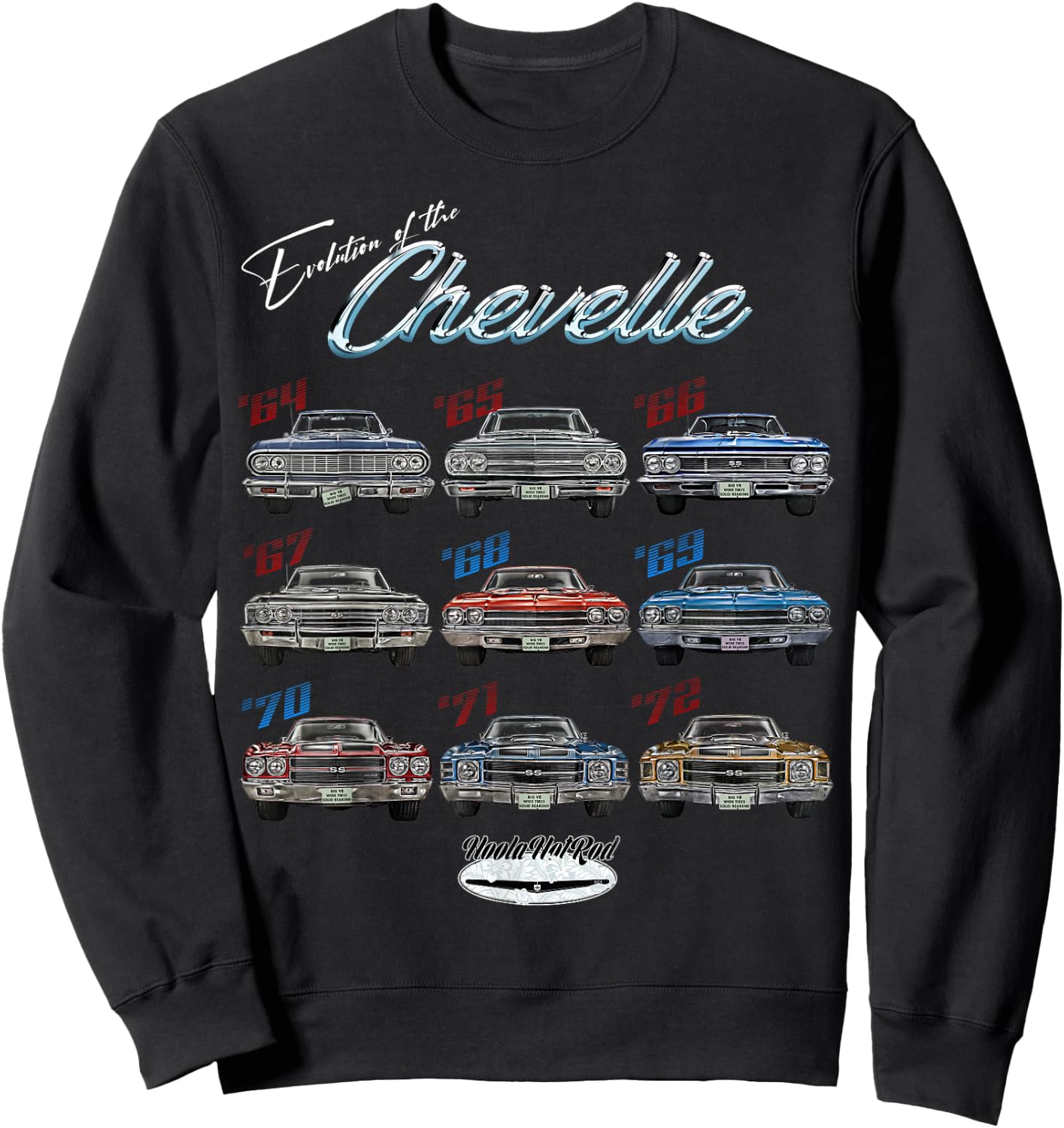 Evolution of the Chevelle SS Hotrod Muscle Car SS454 SS427 Sweatshirt - Sweatshirt | Black