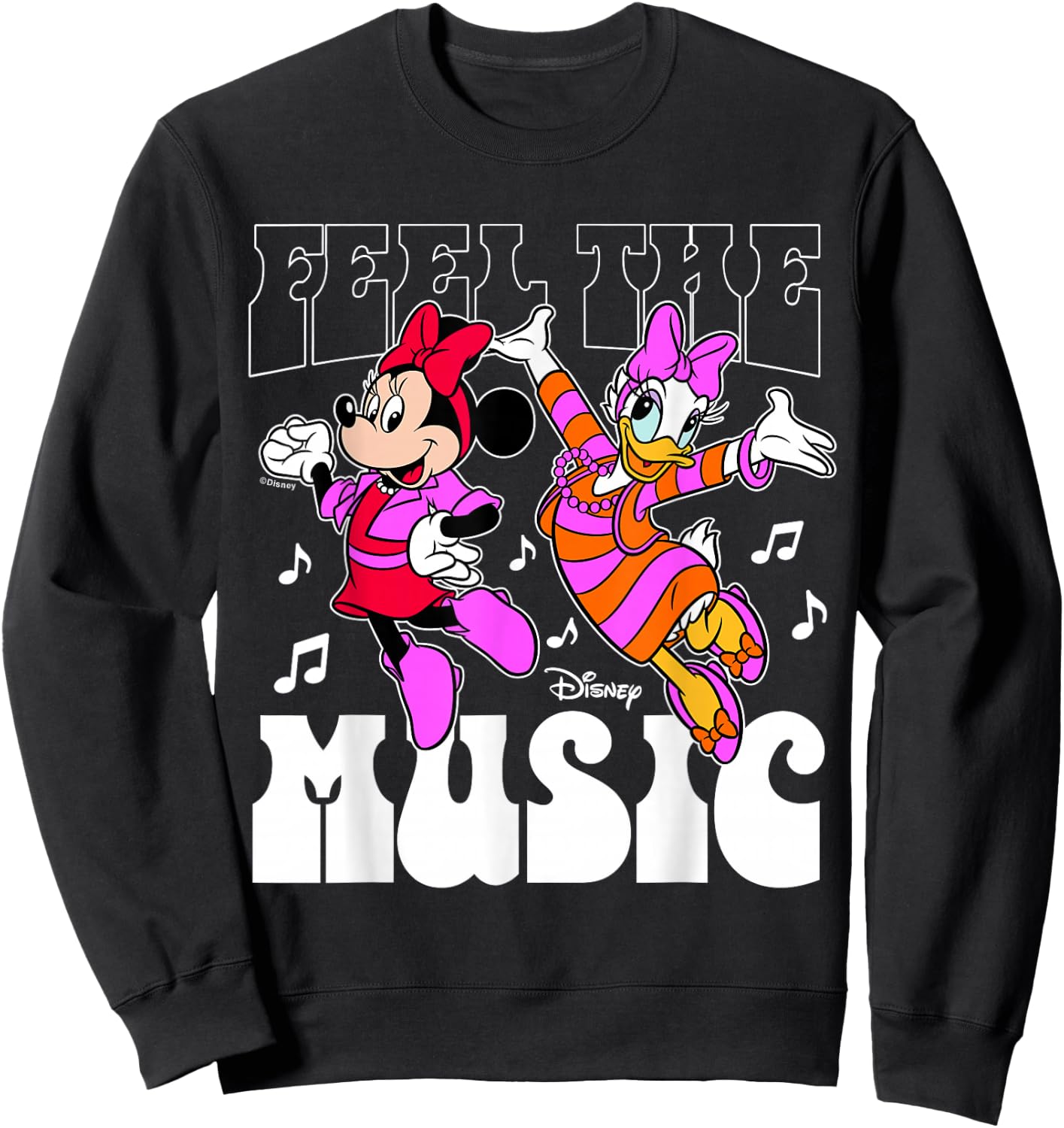 Minnie Mouse Daisy Duck - Feel The Music Sweatshirt - Sweatshirt | Black