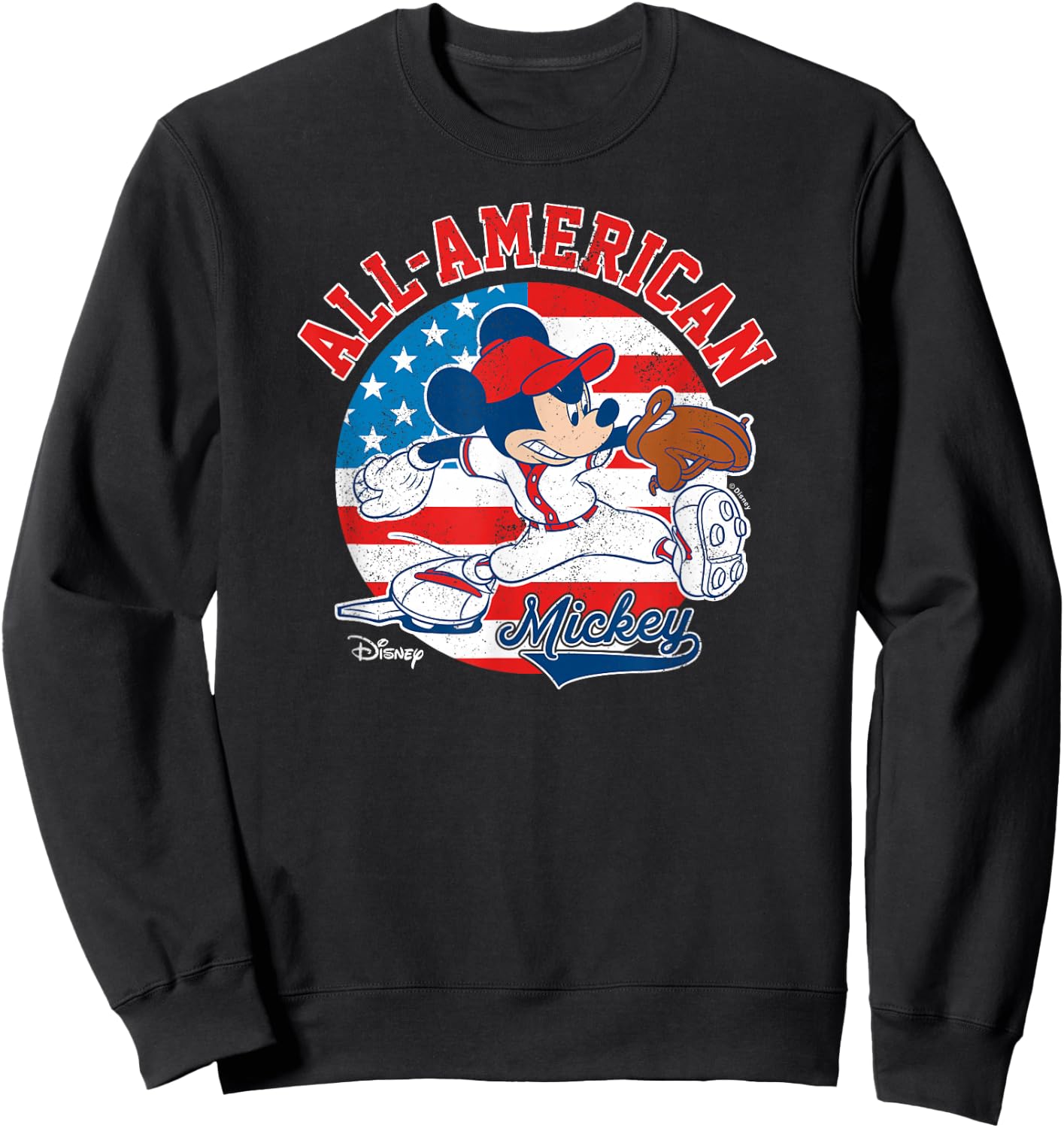 Disney - Mickey Americana Baseball Sweatshirt - Sweatshirt | Black