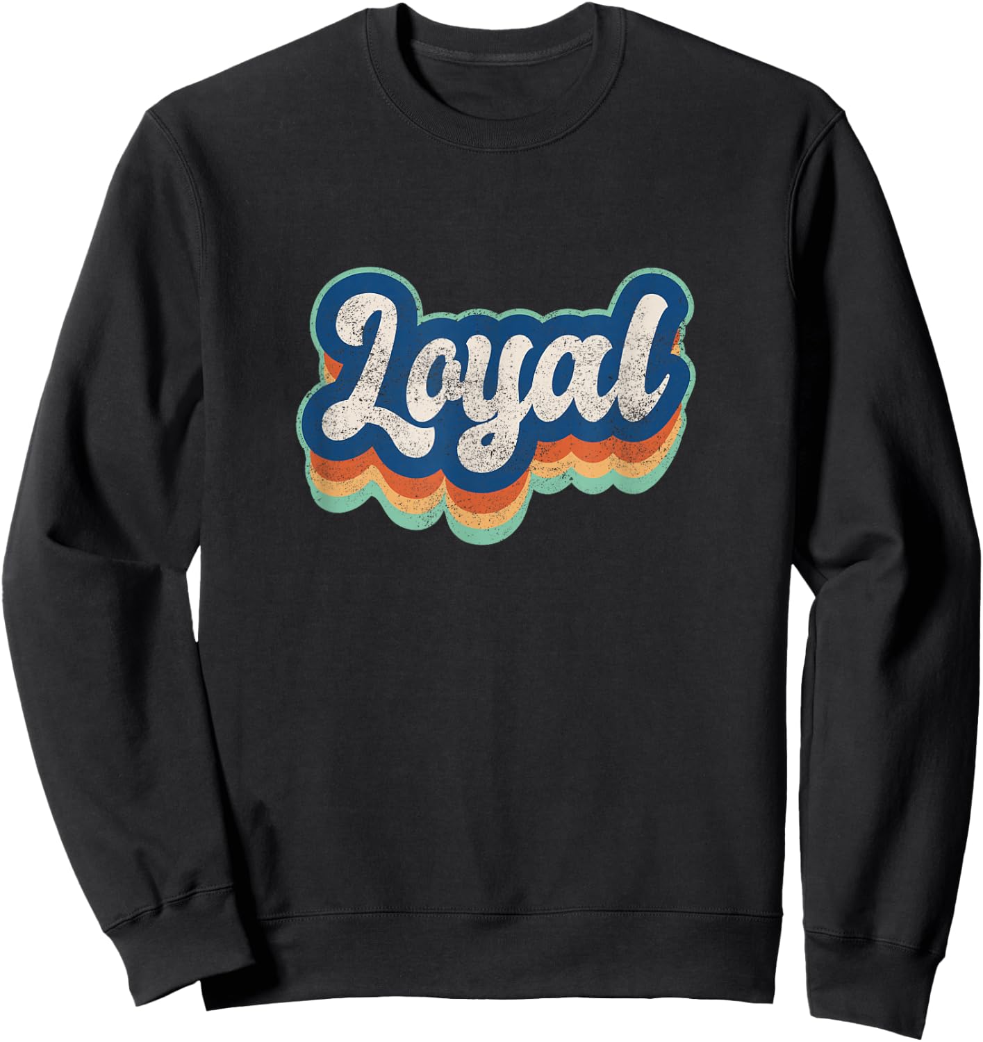 Loyal First Name Boy Vintage Style 70s 80s Personalized Sweatshirt - Sweatshirt | Black