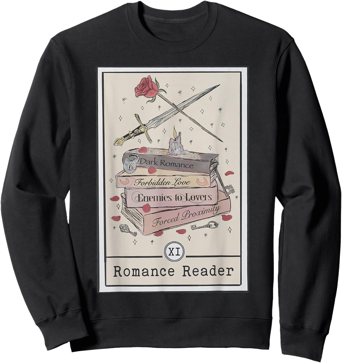 Dark Romance Reader Tarot Card Bookish Smut Reader Smutty Sweatshirt - Sweatshirt | Black