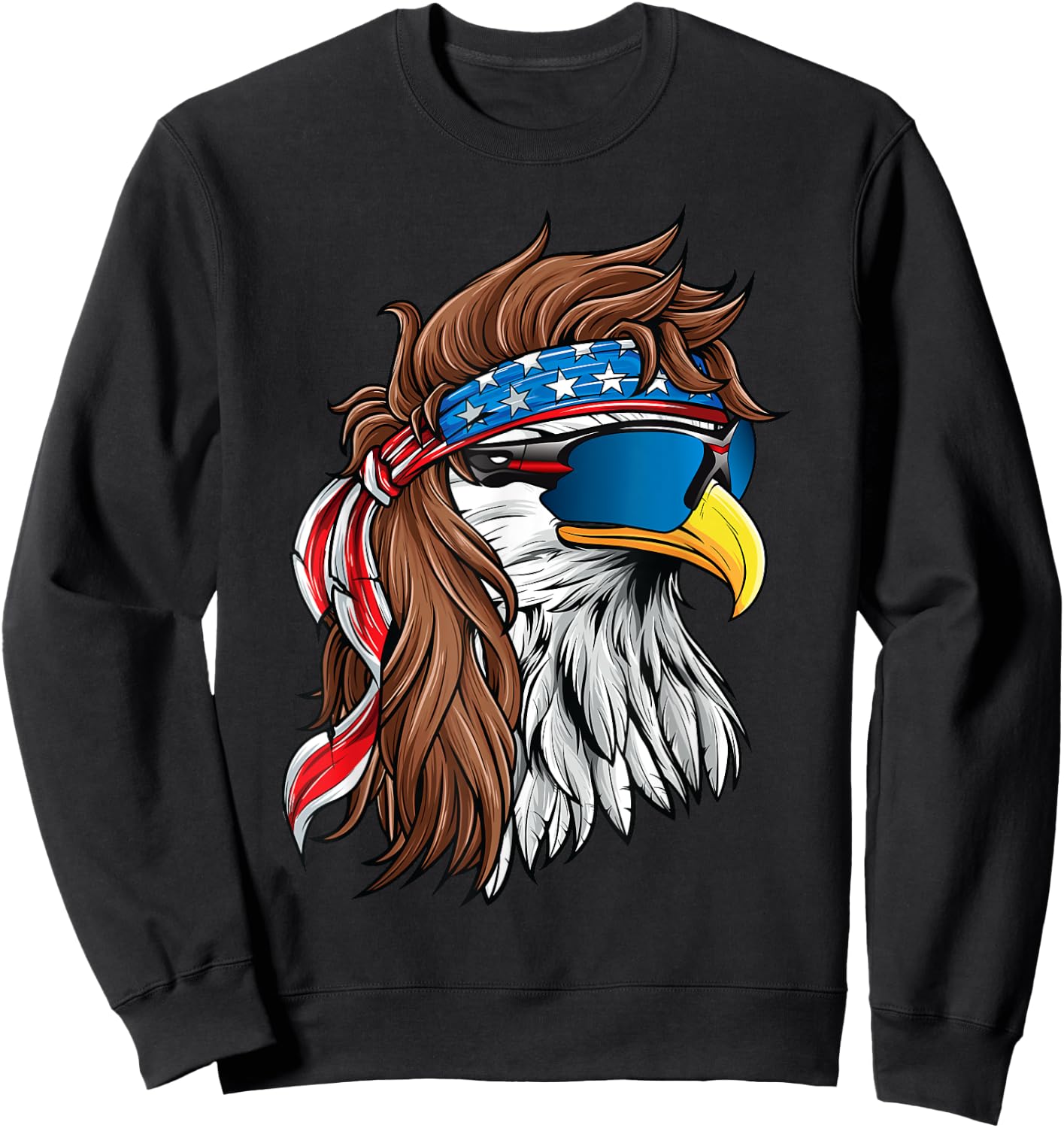 Patriotic Eagle Shirt 4th of July USA American Flag Sweatshirt - Sweatshirt | Black