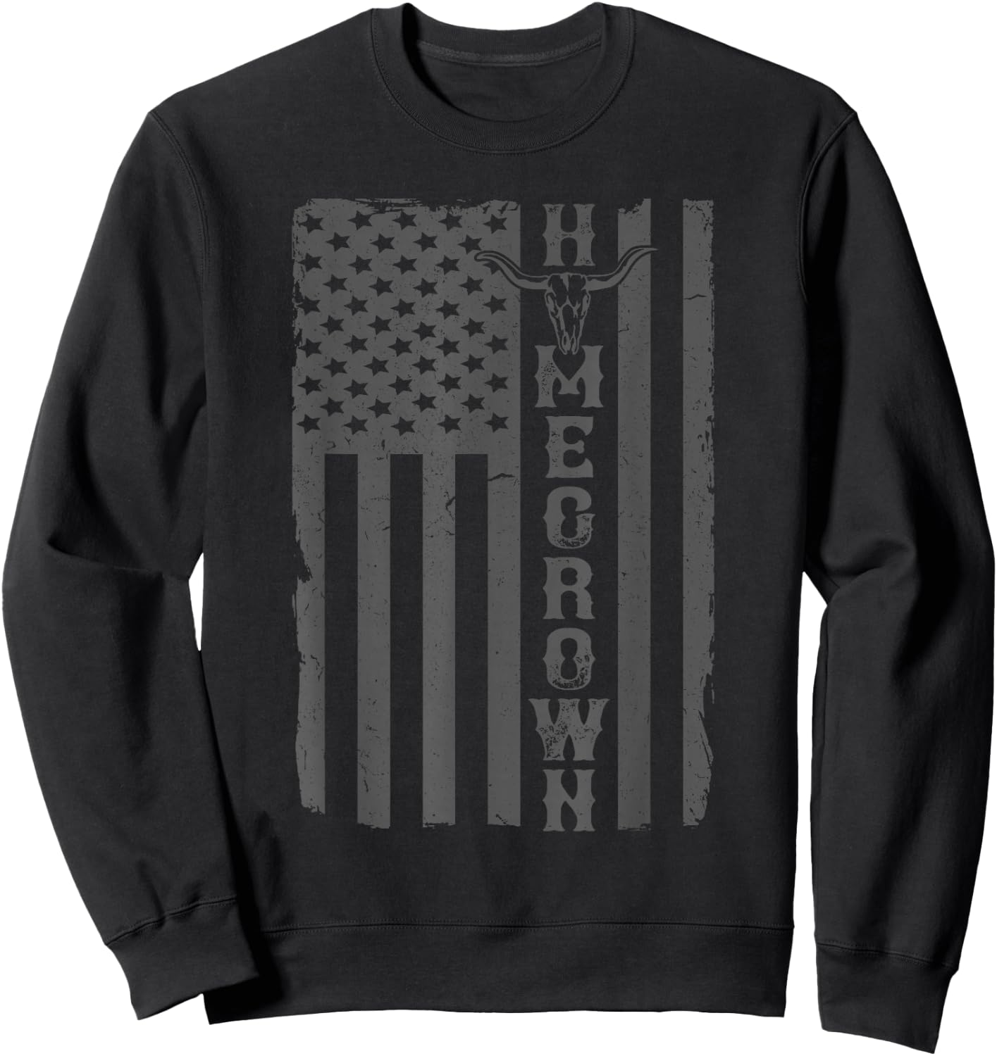 The Homegrown Stripe: Cowboy Edition American Flag Sweatshirt - Sweatshirt | Black