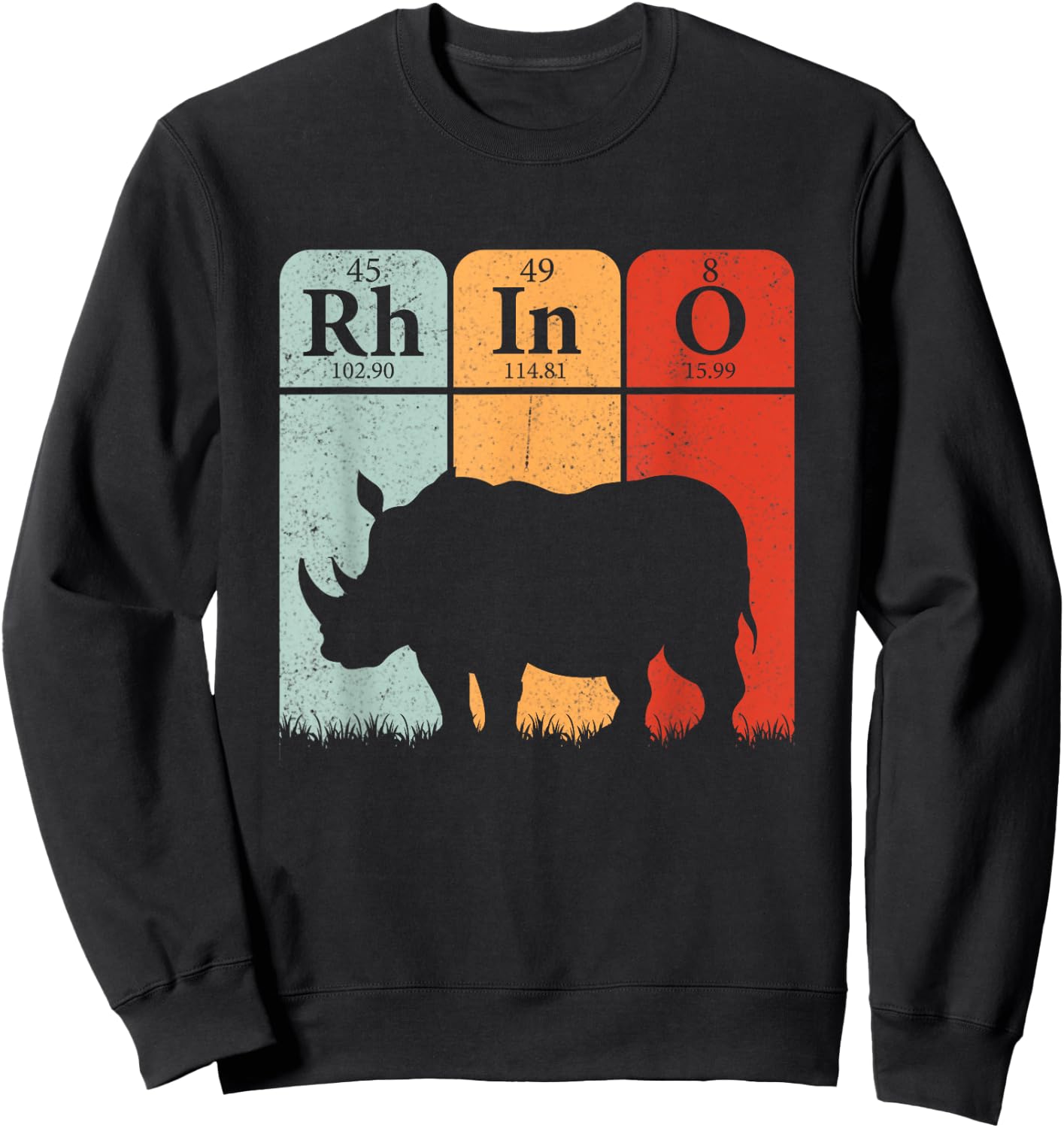 Hippo Chemistry Periodic Table Elements Rhinoceros Lover Sweatshirt - Sweatshirt | Black
