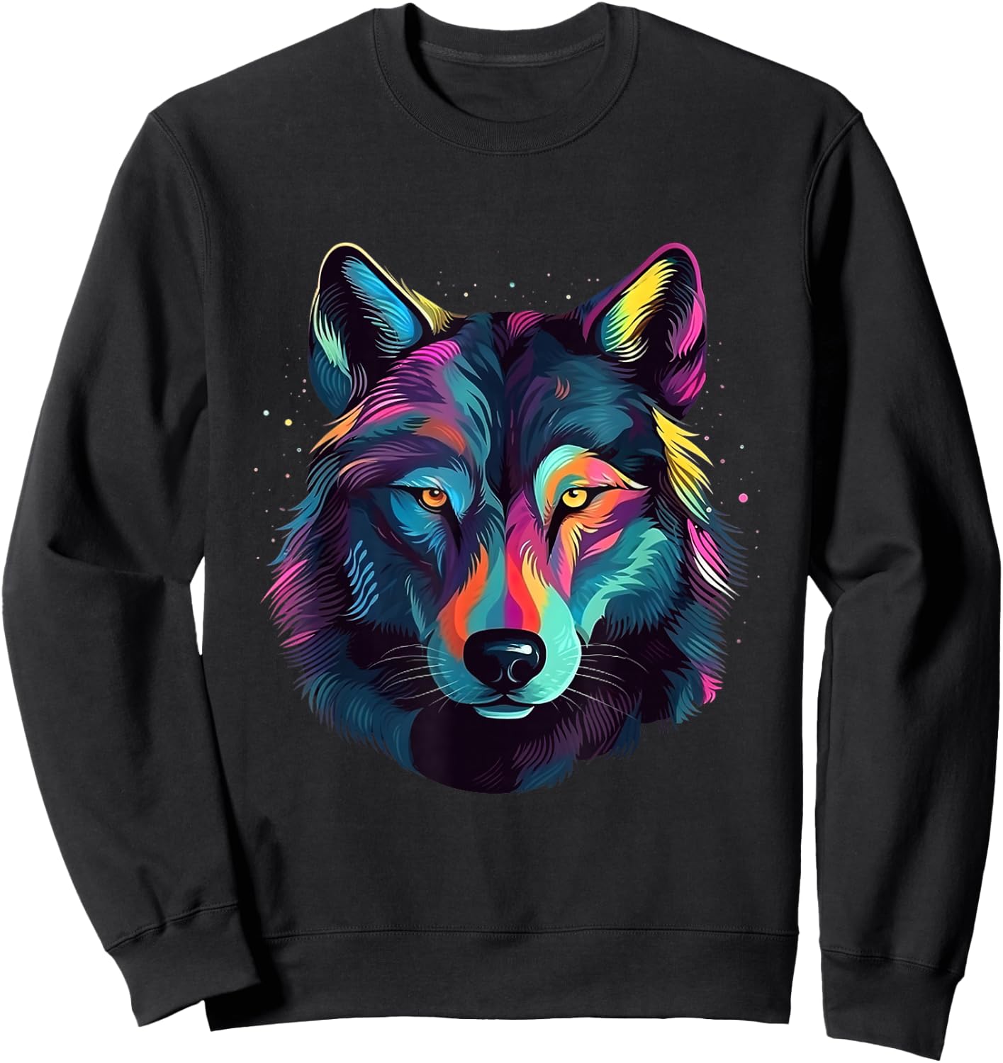 Wolf Pop Art Colorful Art Wolf Lover Sweatshirt - Sweatshirt | Black