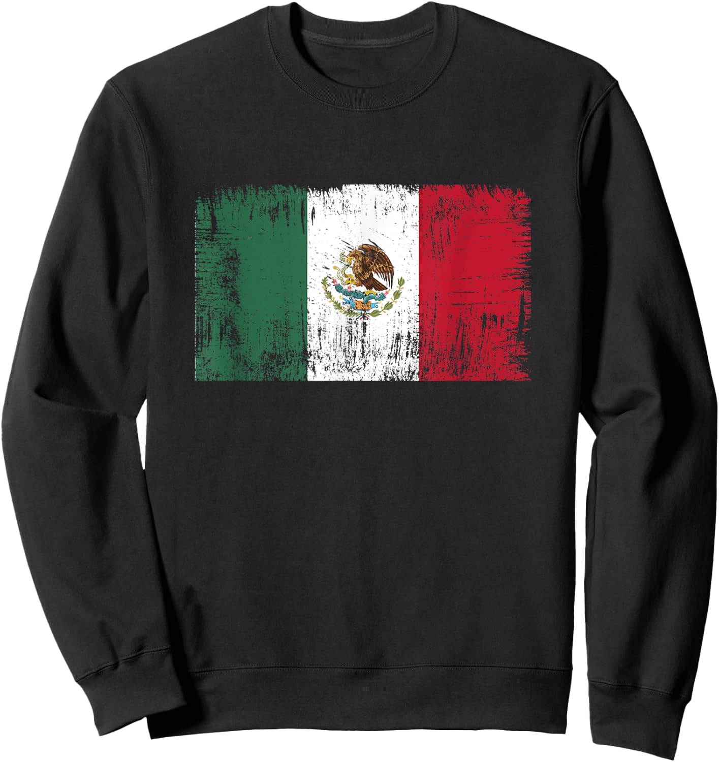 Vintage Mexican Banner Fan Mexico Flag Retro Sweatshirt - Sweatshirt | Black