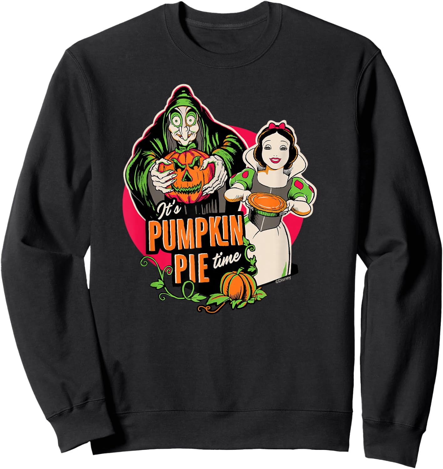 Disney Princess Snow White Queen Pumpkin Pie Time Halloween Sweatshirt - Sweatshirt | Black