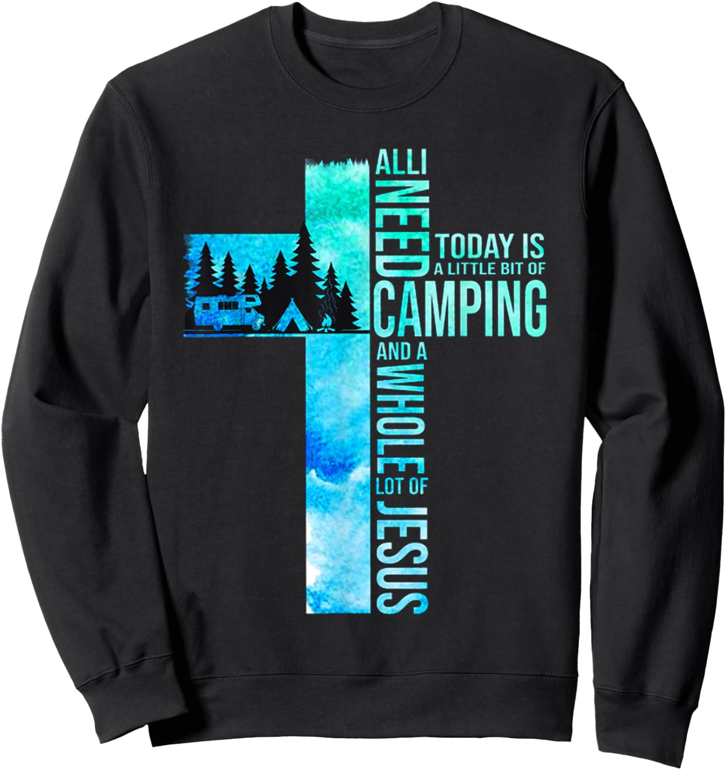 Camping and Jesus Sweatshirt - Sweatshirt | Black