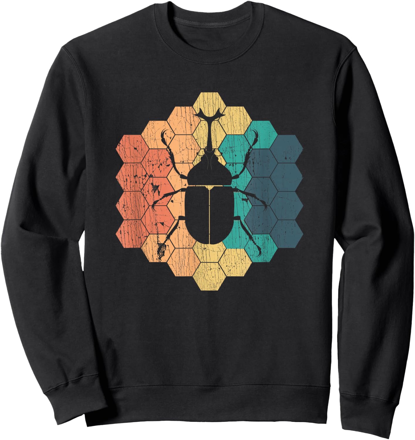 Vintage Japanese Rhinoceros Beetle Insects & Bugs Lovers Sweatshirt - Sweatshirt | Black