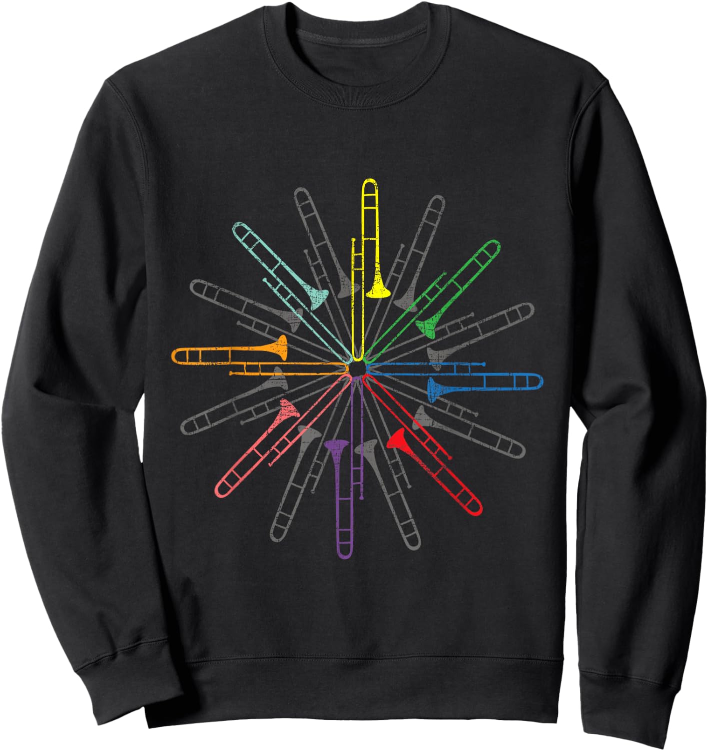 Colorful Trombones - Trombone Player Music Jazz Music Sweatshirt - Sweatshirt | Black