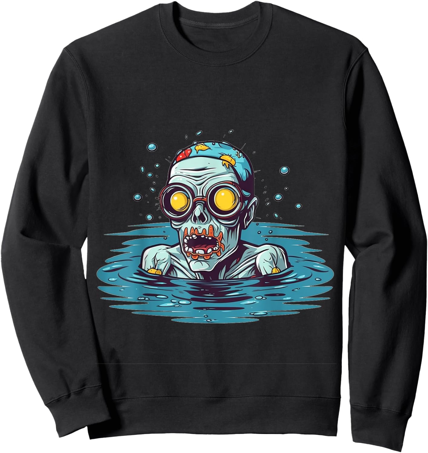 Zombie Swimmer Halloween Costume Swimming Men Women Kids Sweatshirt - Sweatshirt | Black