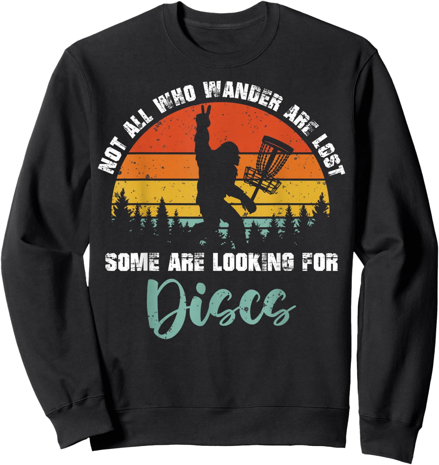 Bigfoot Disc Golf Big Foot Sasquatch Gifts Women Sweatshirt - Sweatshirt | Black