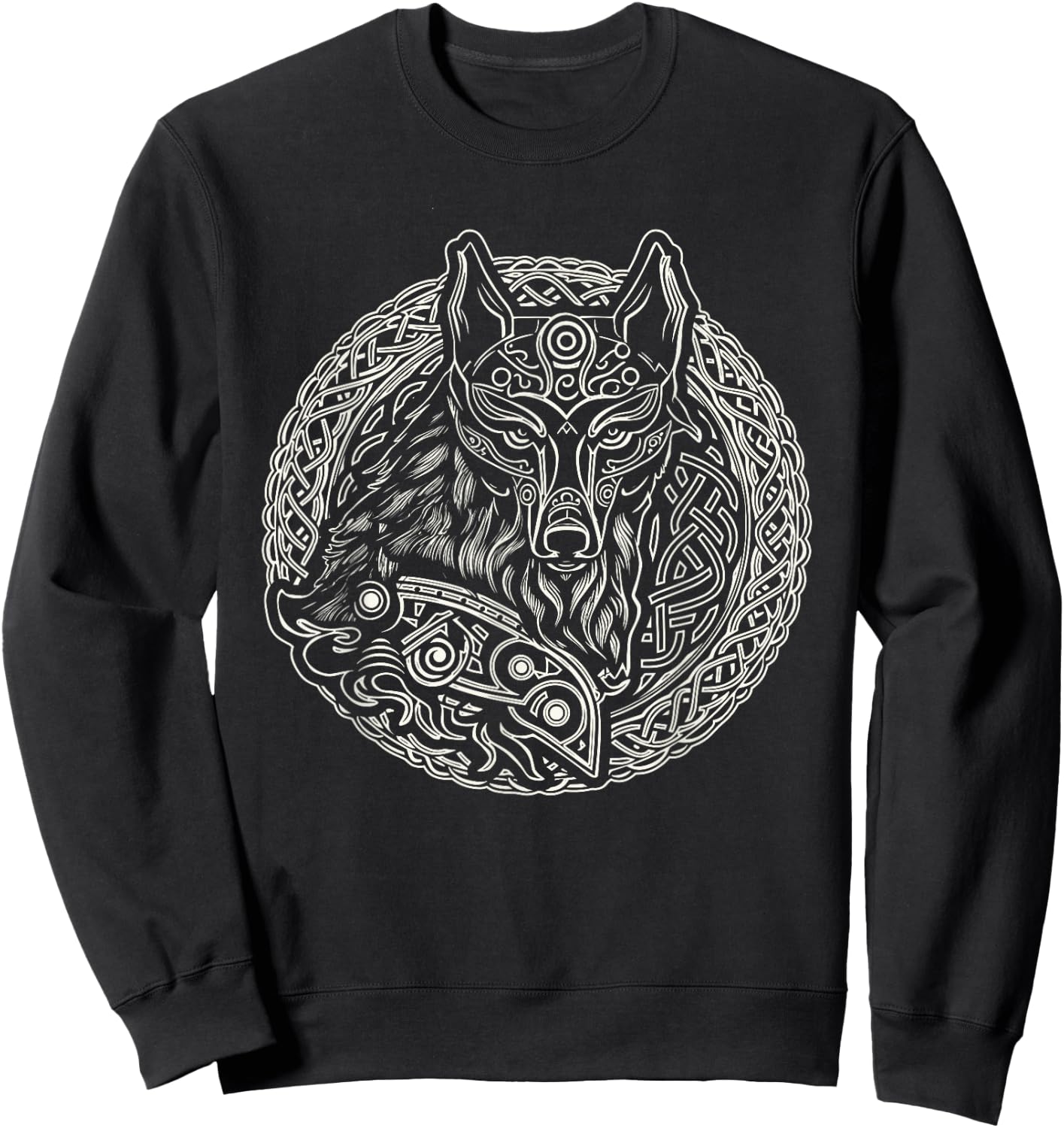 Viking Celtic Fenrir Wolf , Men Sweatshirt - Sweatshirt | Black