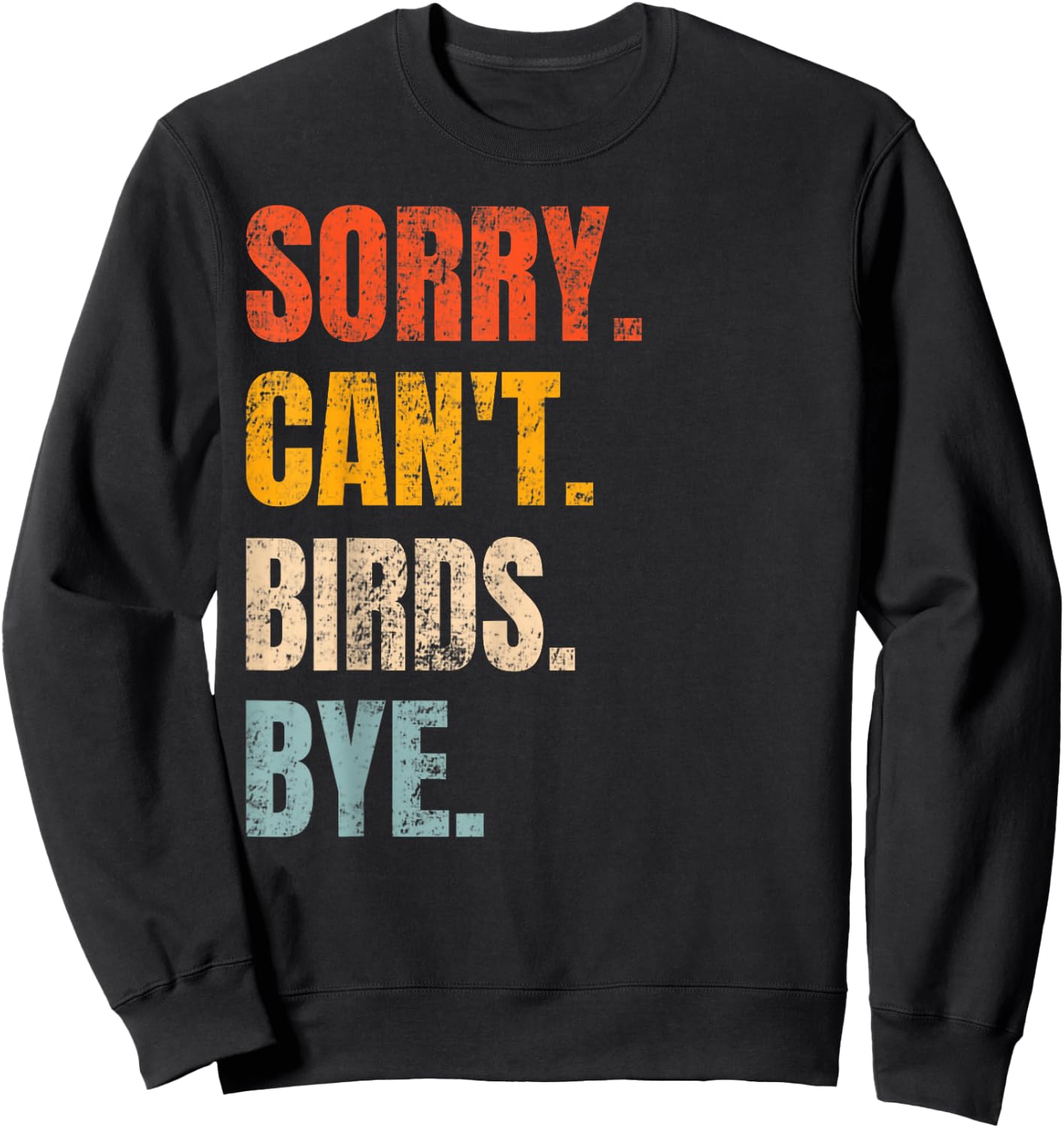 Sorry Can't Birds Bye Retro Bird Lover Cute Birding Watching Sweatshirt - Sweatshirt | Black