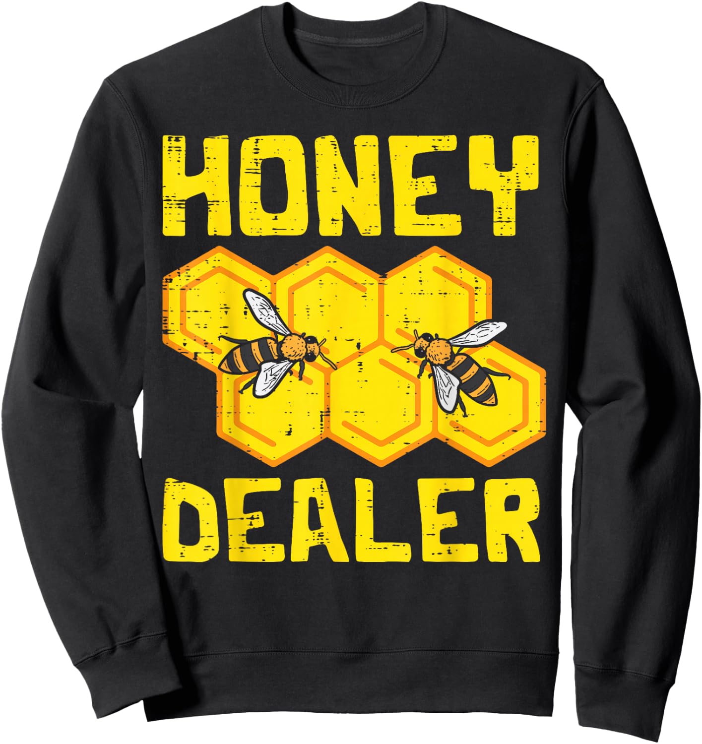 Honey Dealer Bee Honeycomb Beekeeping Beekeeper Apiarist Sweatshirt - Sweatshirt | Black