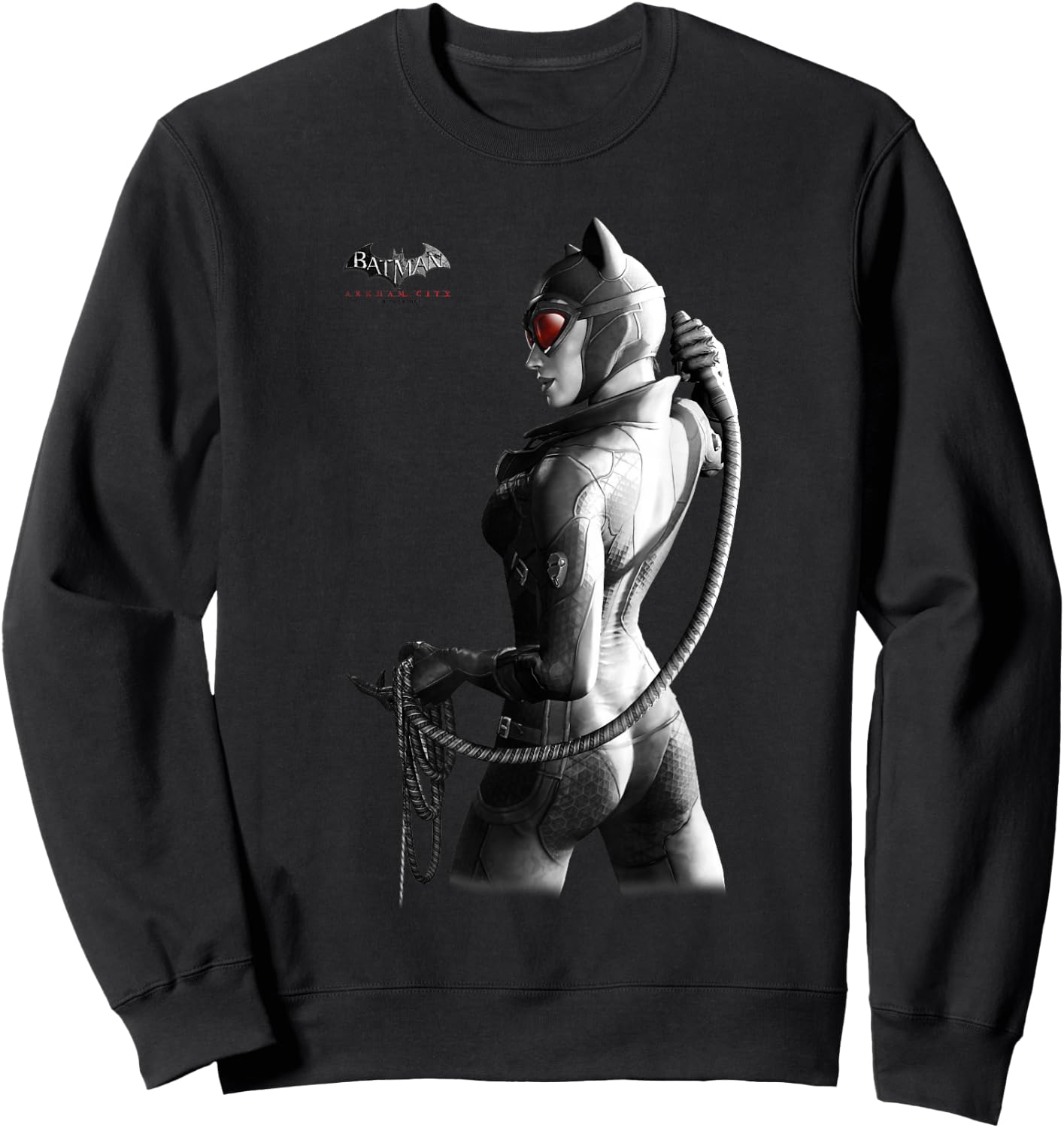 Batman: Arkham City Catwoman Distressed Villain Poster Sweatshirt - Sweatshirt | Black