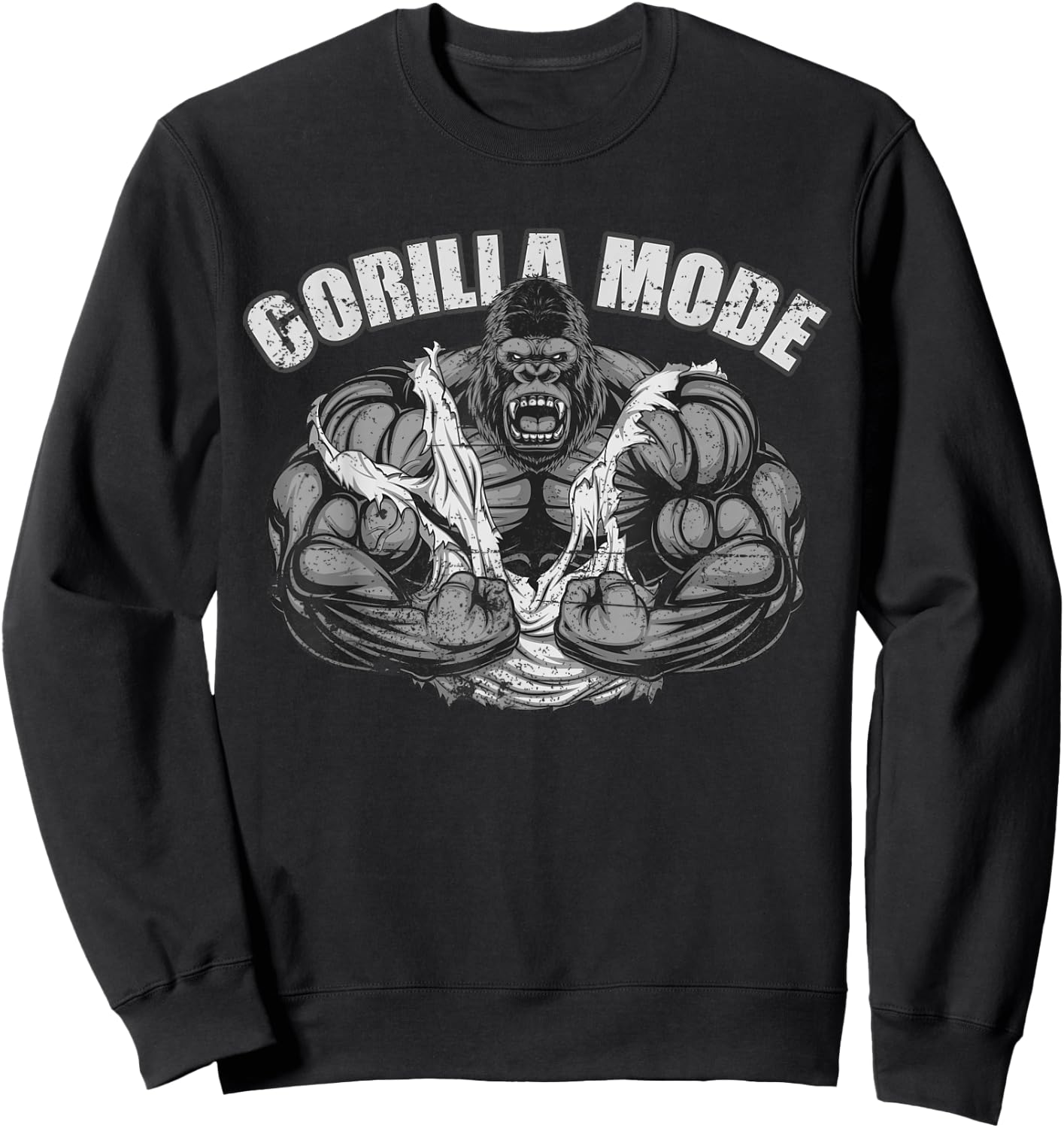 Gorilla Mode Gym Ape Fitness Coach Swole Monkey Sweatshirt - Sweatshirt | Black