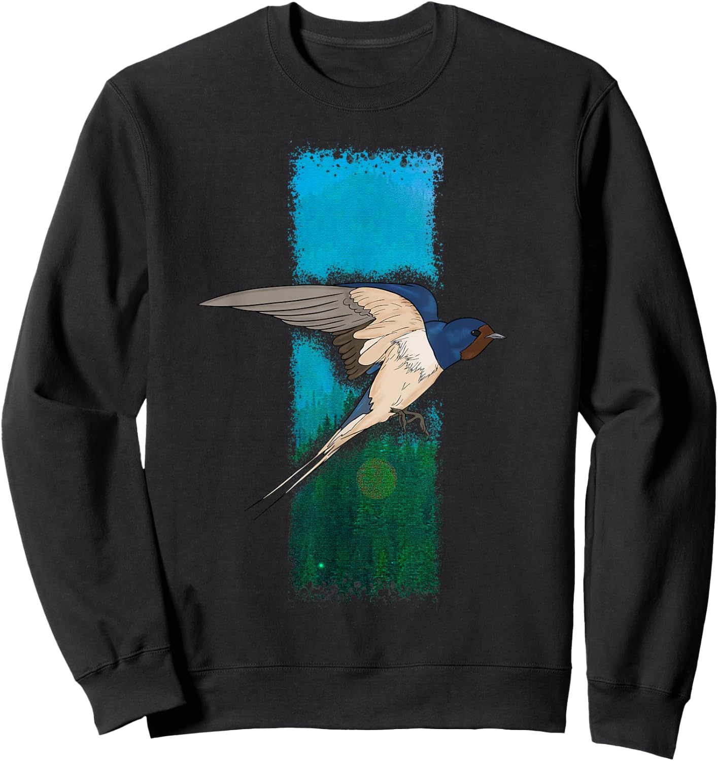 Barn Swallow Backyard Bird Graphic Sweatshirt - Sweatshirt | Black
