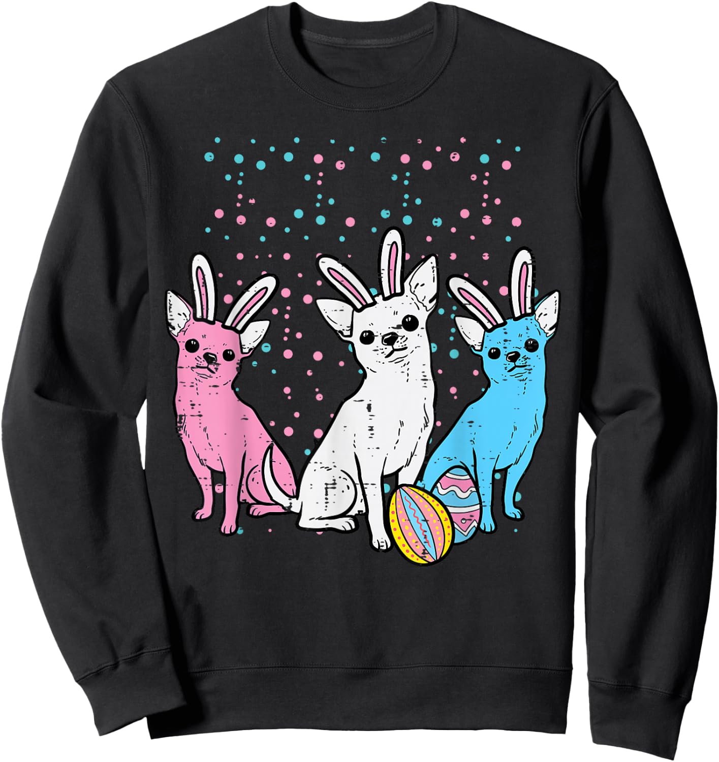 Easter Bunny Chihuahuas Chiwawa Dog Owner Men Women Kids Sweatshirt - Sweatshirt | Black